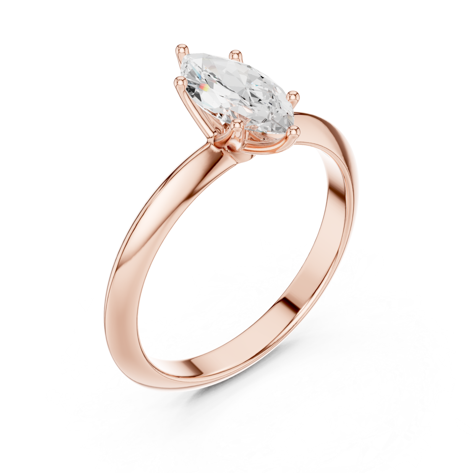  Rose Gold Solstice Marquise Halo Ring Right View