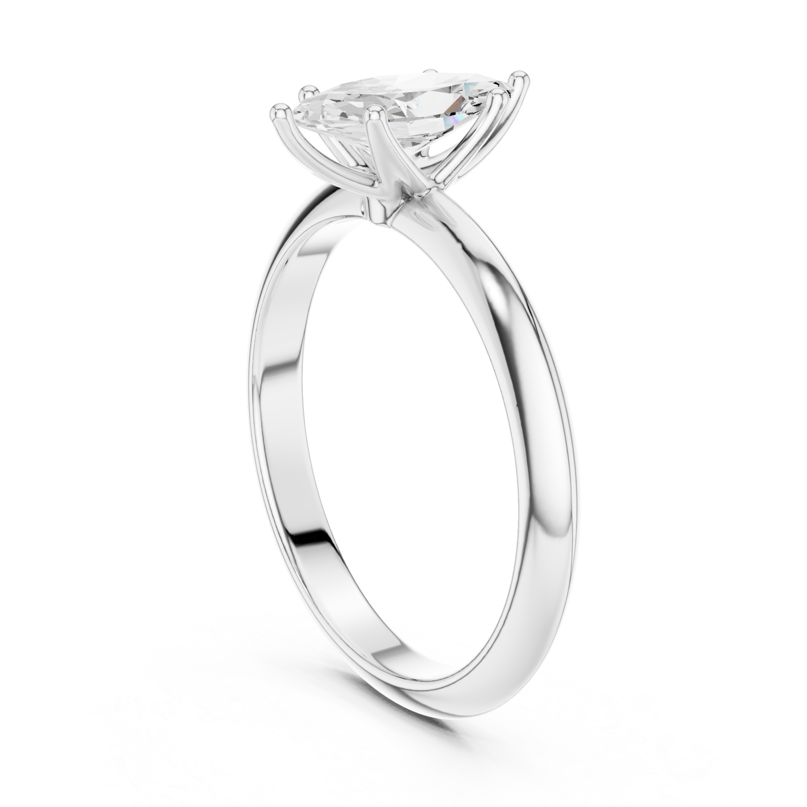 White Gold Solstice Marquise Halo Ring Left View