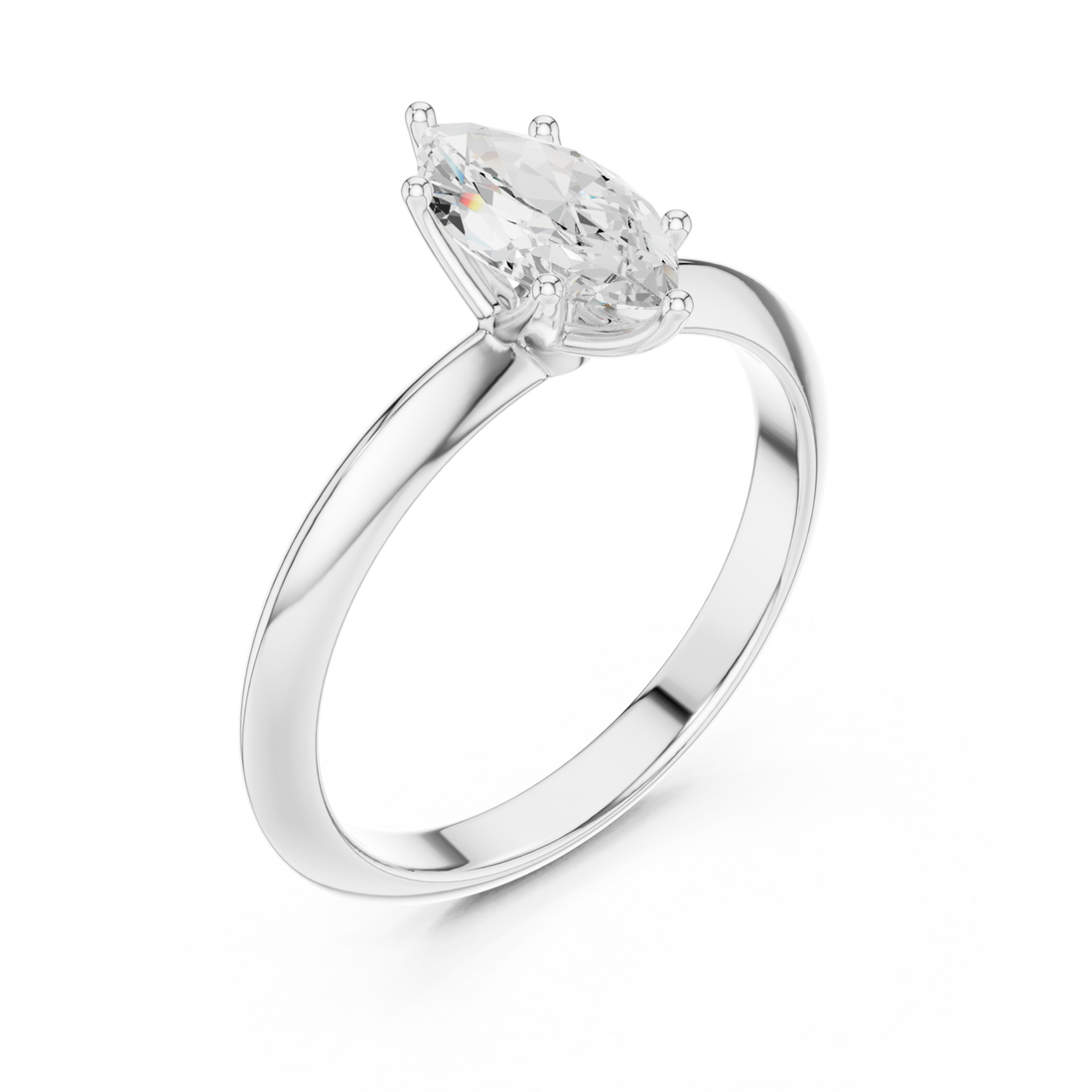  White Gold Solstice Marquise Halo Ring Right View