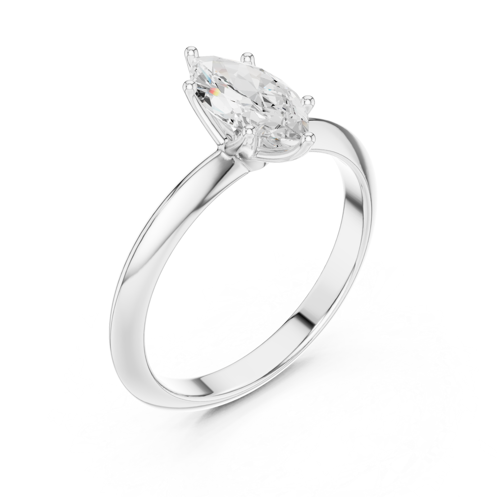  White Gold Solstice Marquise Halo Ring Right View