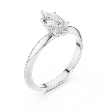  White Gold Solstice Marquise Halo Ring Right View