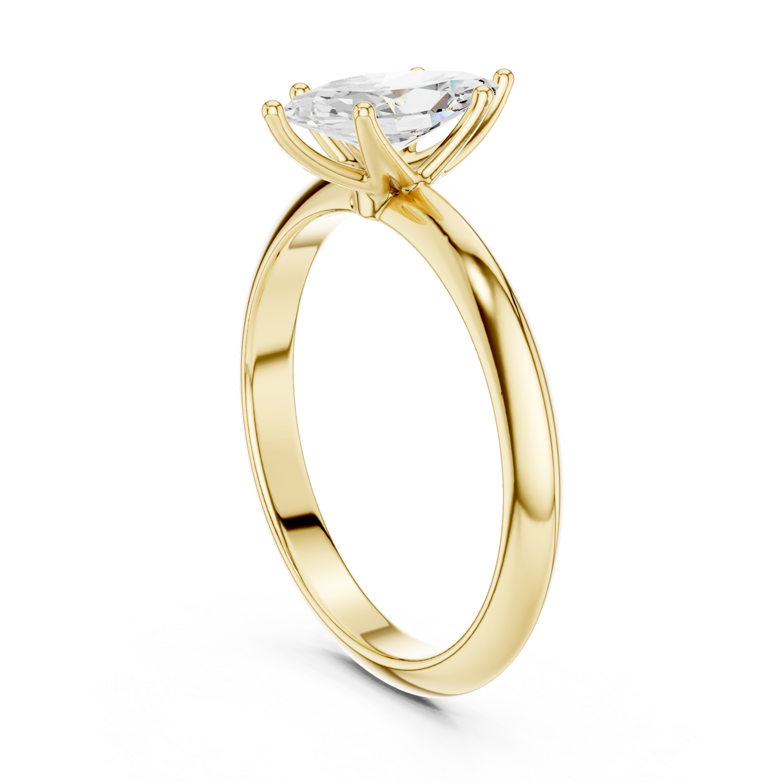  Gold Solstice Marquise Halo Ring Left View