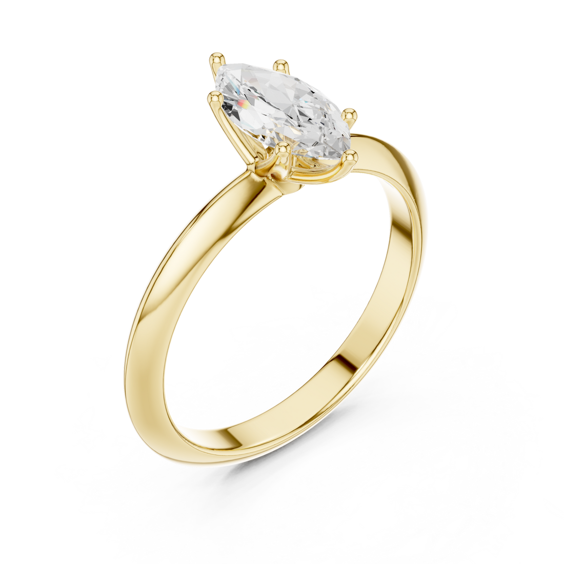 Gold Solstice Marquise Halo Ring Right View