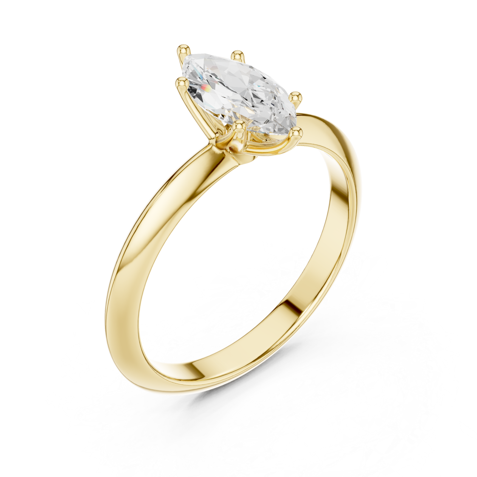 Gold Solstice Marquise Halo Ring Right View