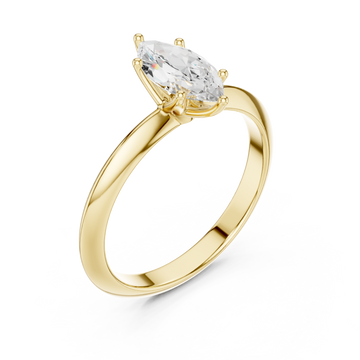 Gold Solstice Marquise Halo Ring Right View
