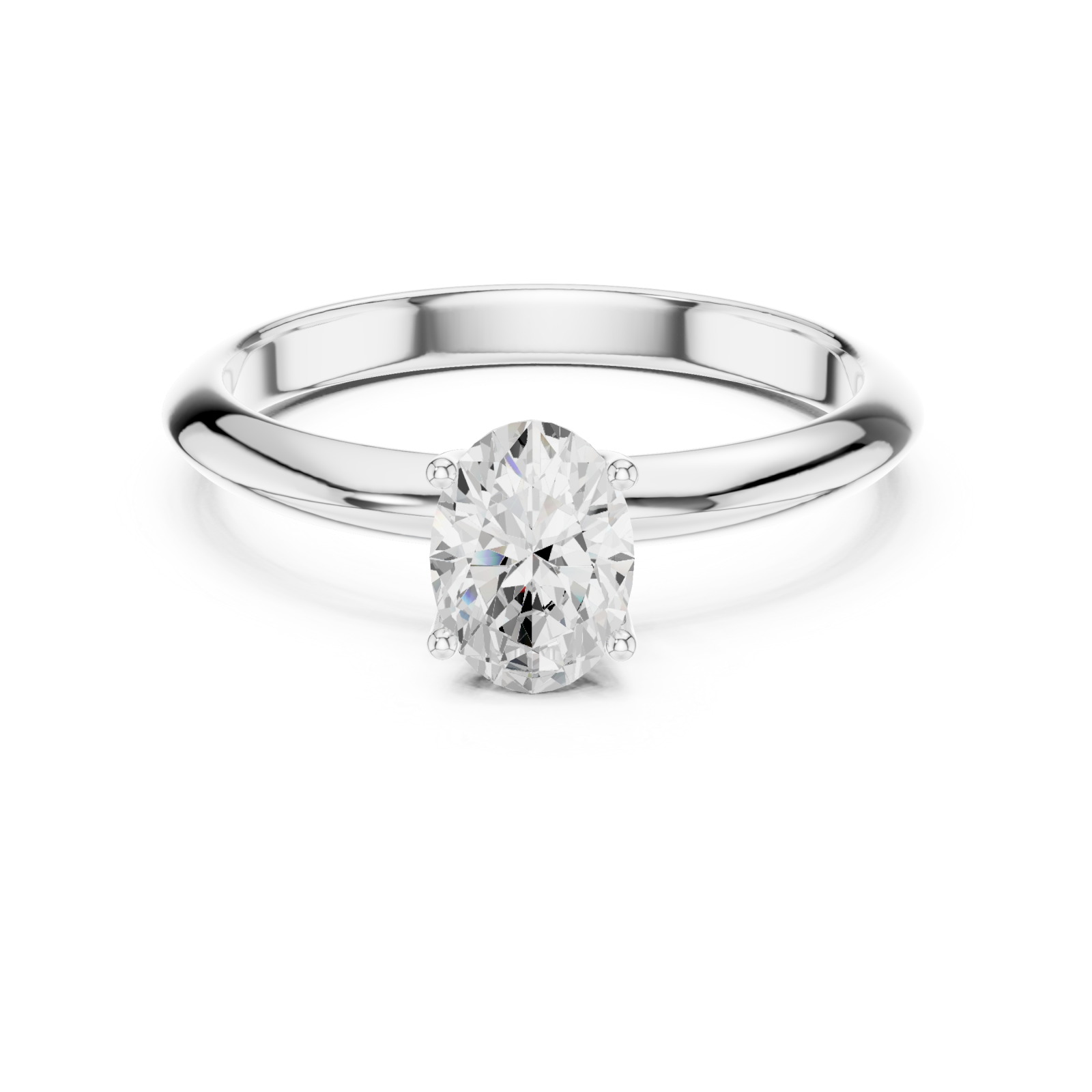  White Gold Lustrous Grace Band Front View