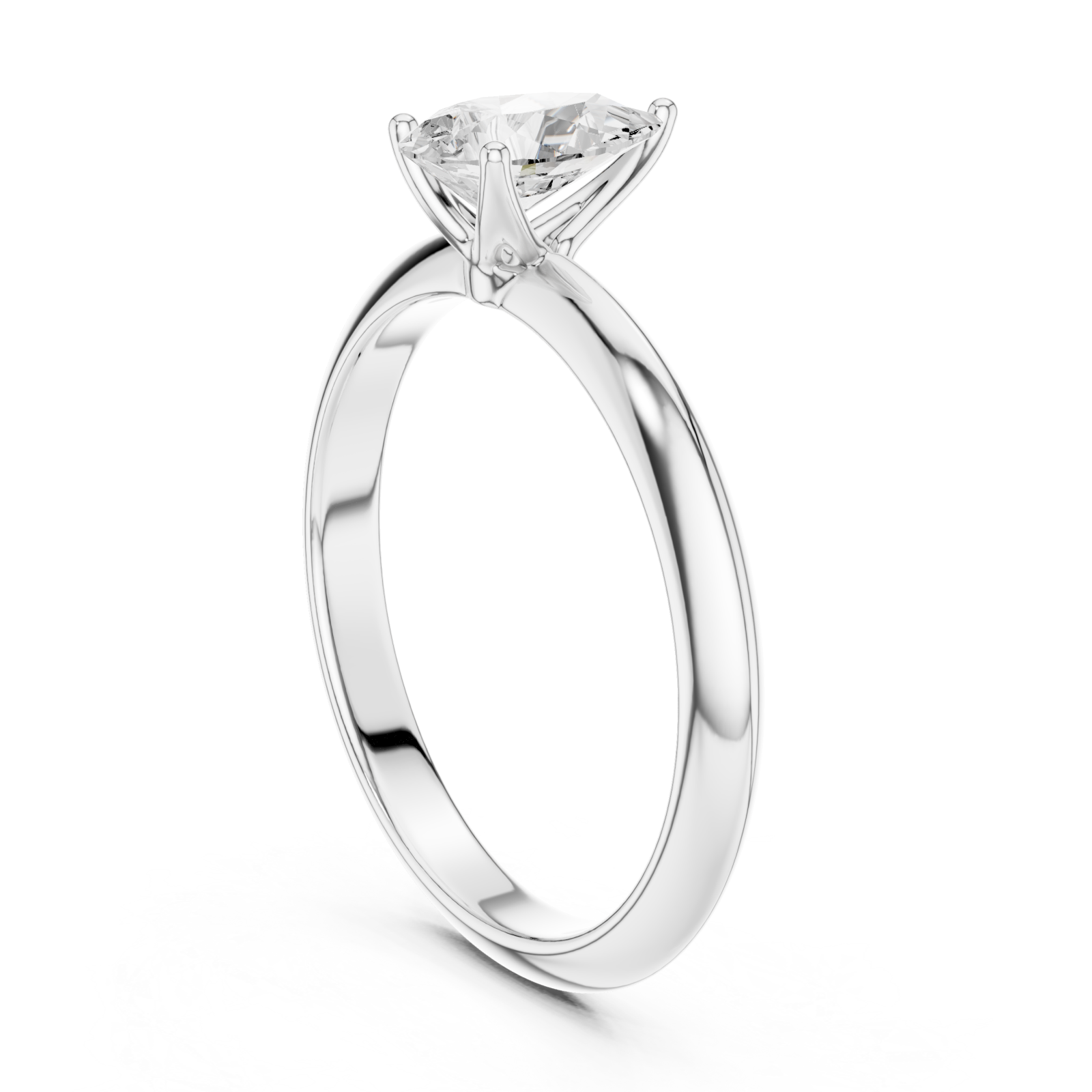  White Gold Dewdrop Marquise Ring Left View
