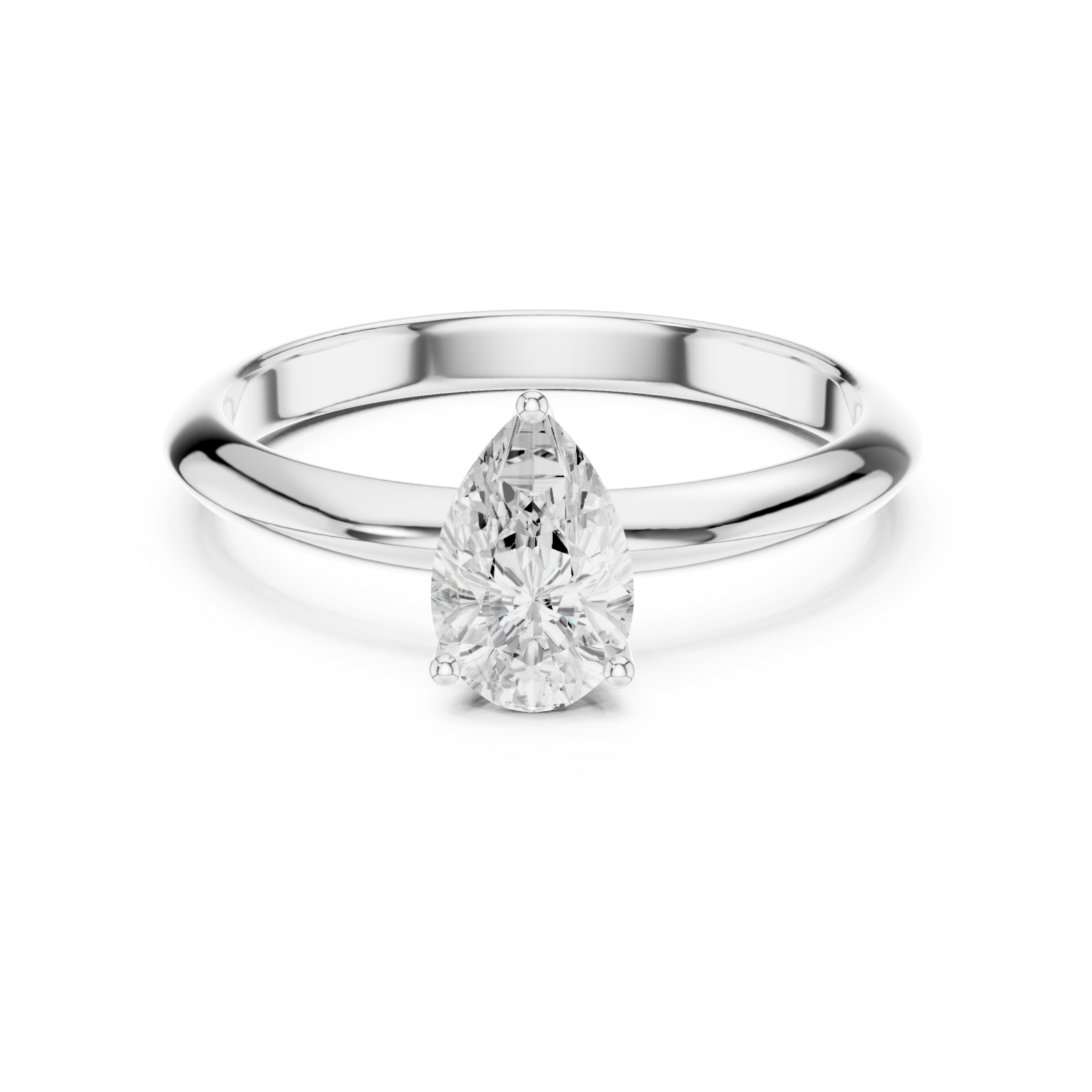  White Gold Dewdrop Marquise Ring Front View
