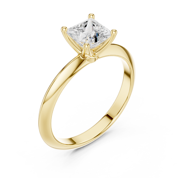 Gold Luminous Princess Solitaire Ring Right View