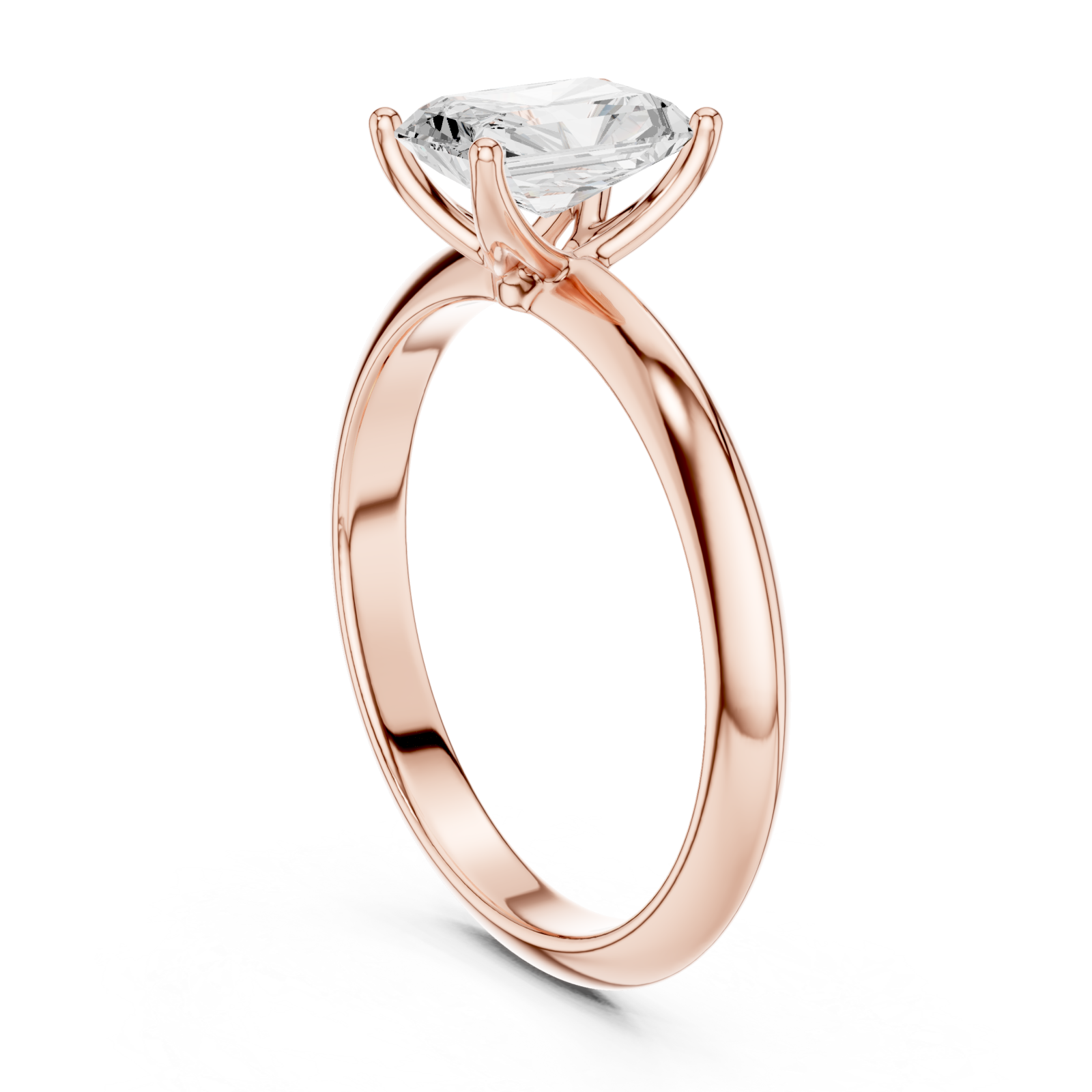  Rose Gold Refined Promise Solitaire Engagement Ring Left View