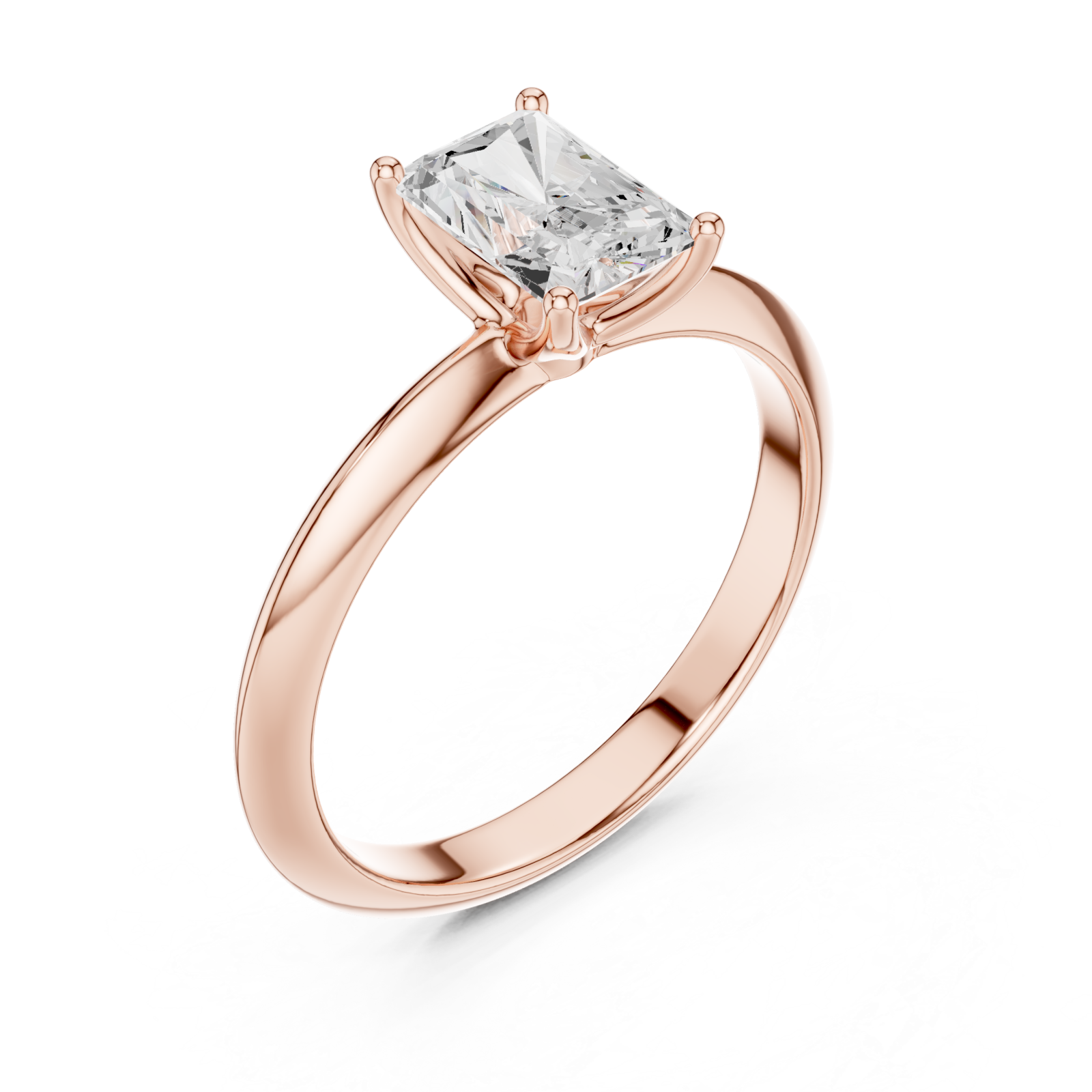 Rose Gold Refined Promise Solitaire Engagement Ring Right View