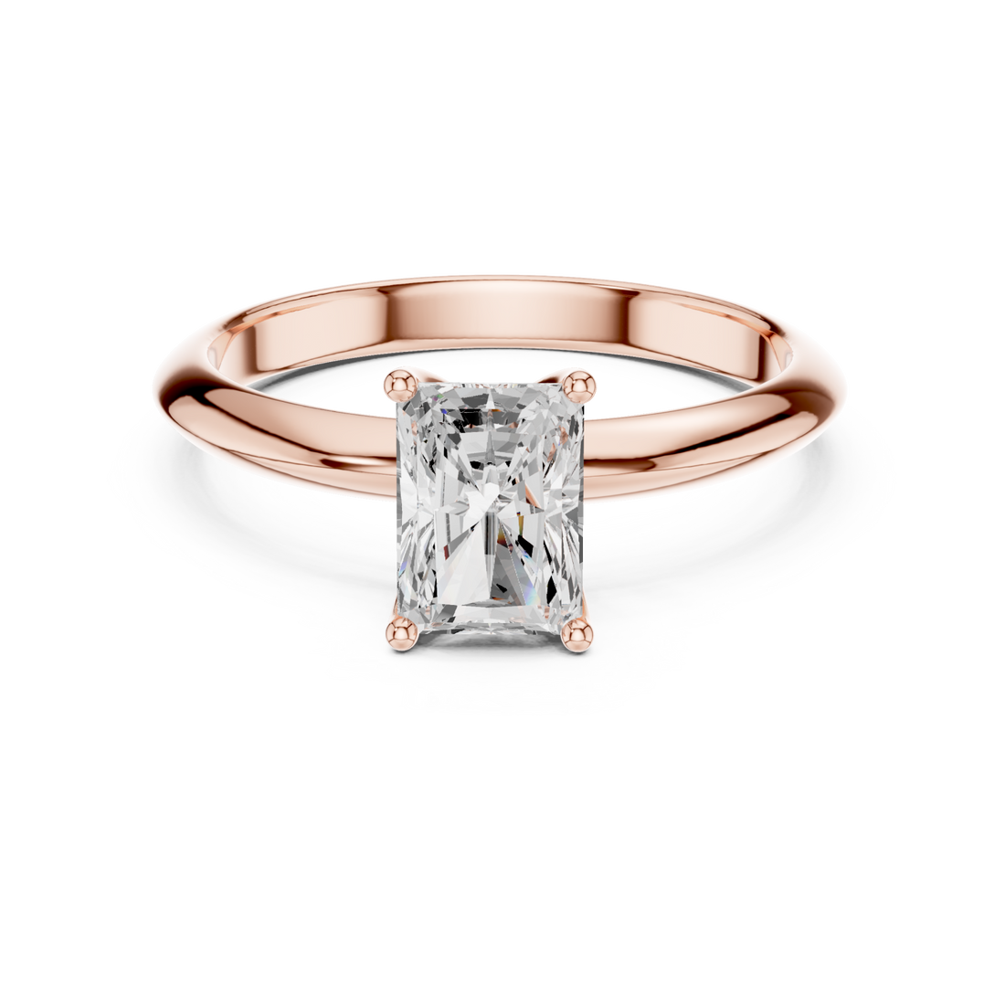  Rose Gold Refined Promise Solitaire Engagement Ring Right View