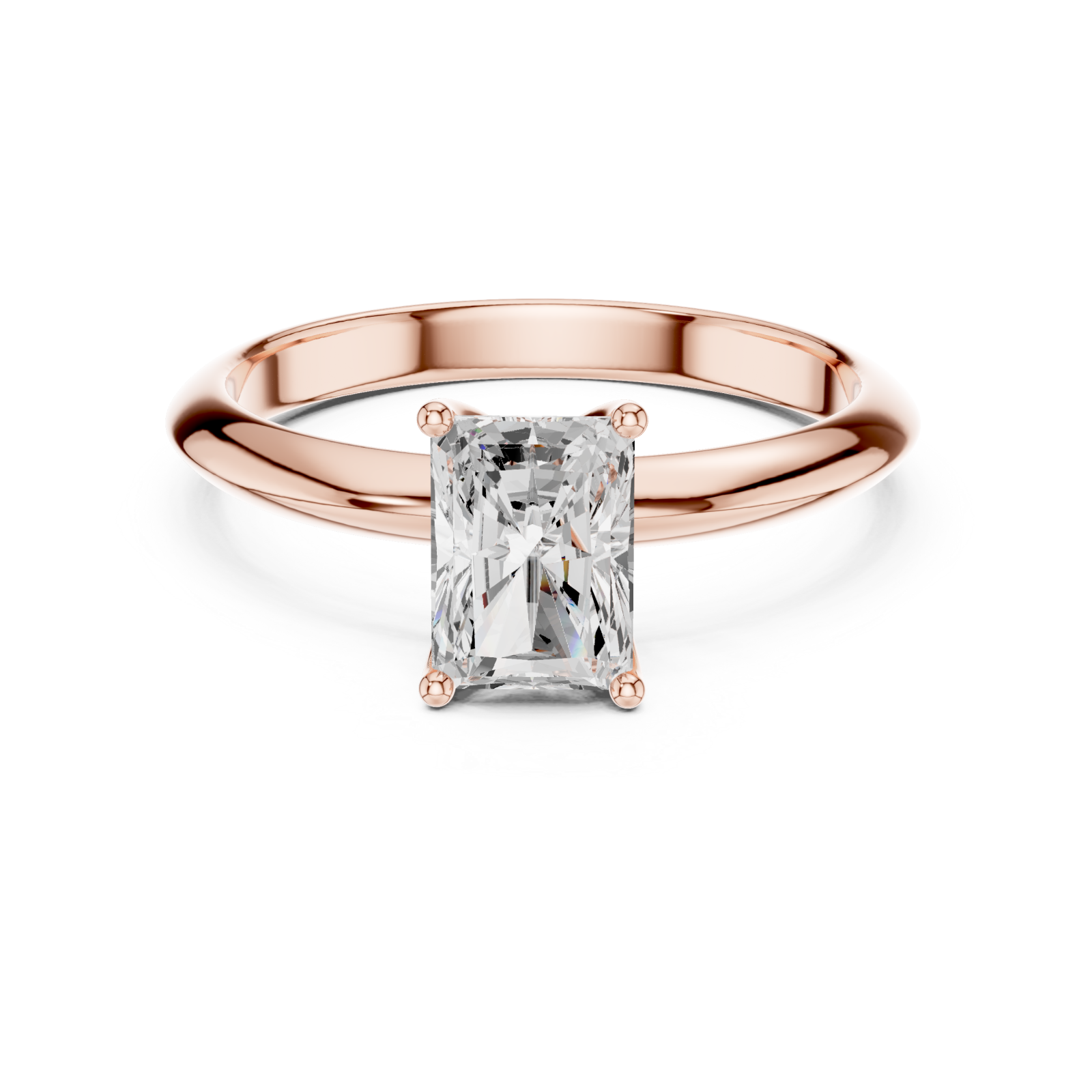  Rose Gold Refined Promise Solitaire Engagement Ring Front View