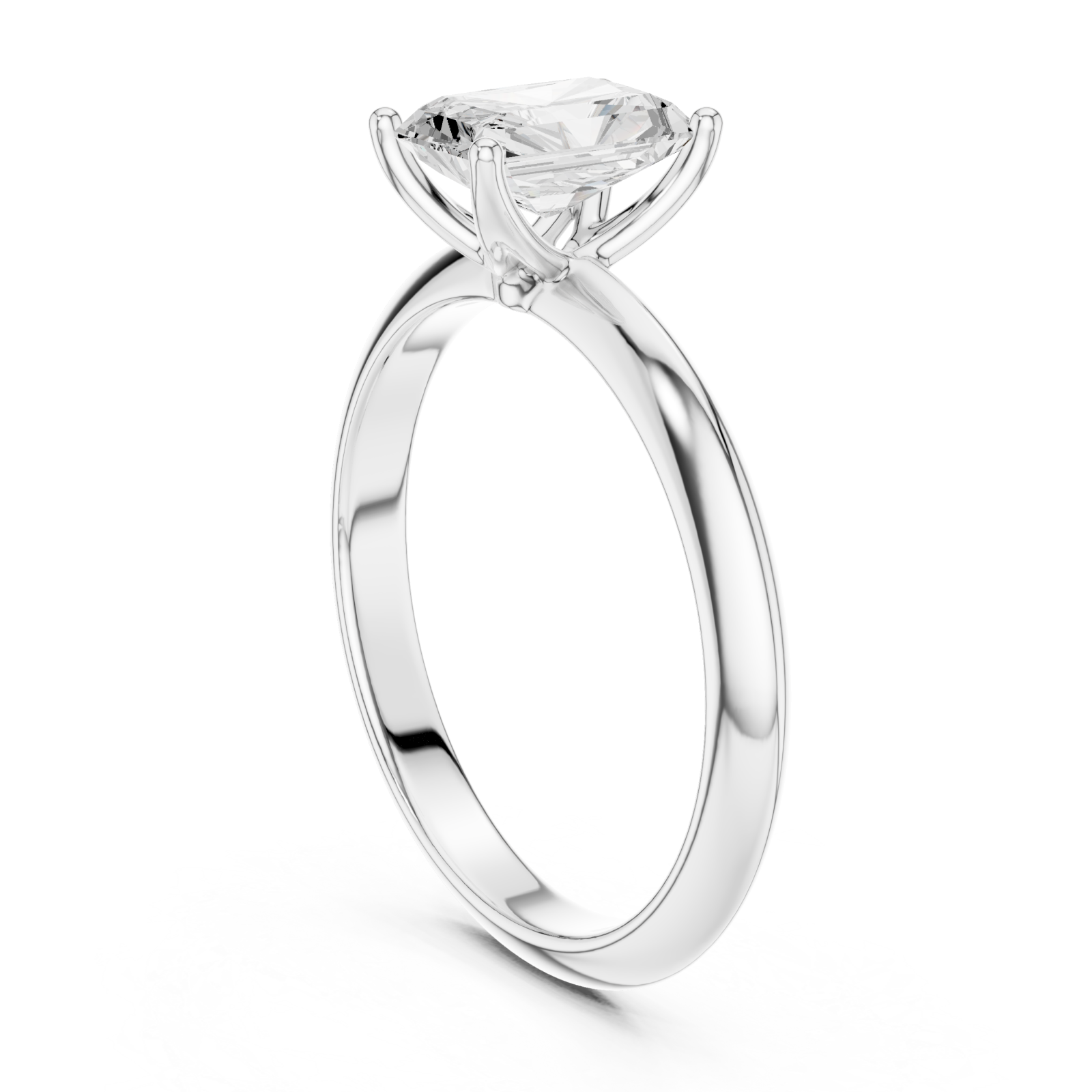  White Gold Refined Promise Solitaire Engagement Ring Left View