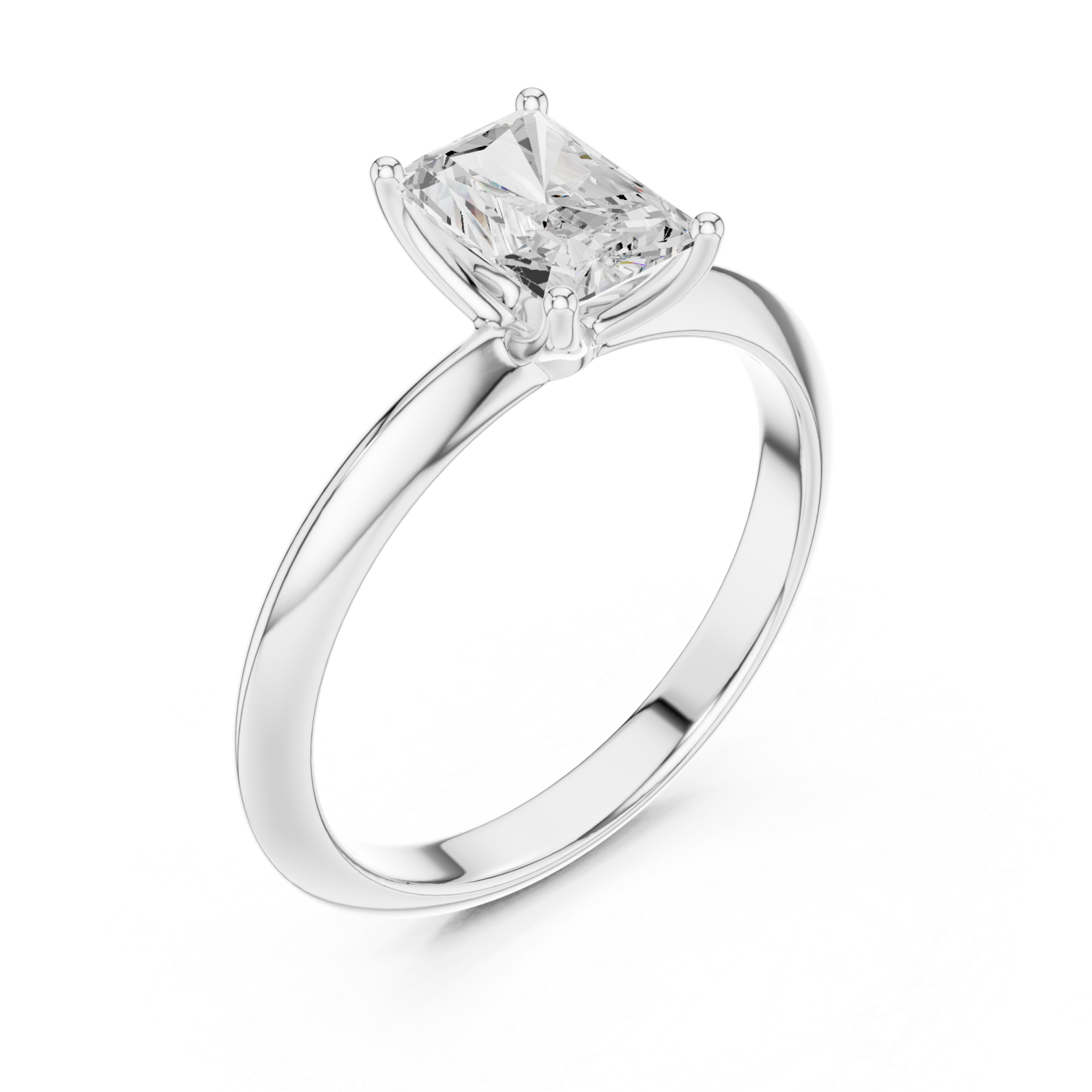  White Gold Refined Promise Solitaire Engagement Ring Right View