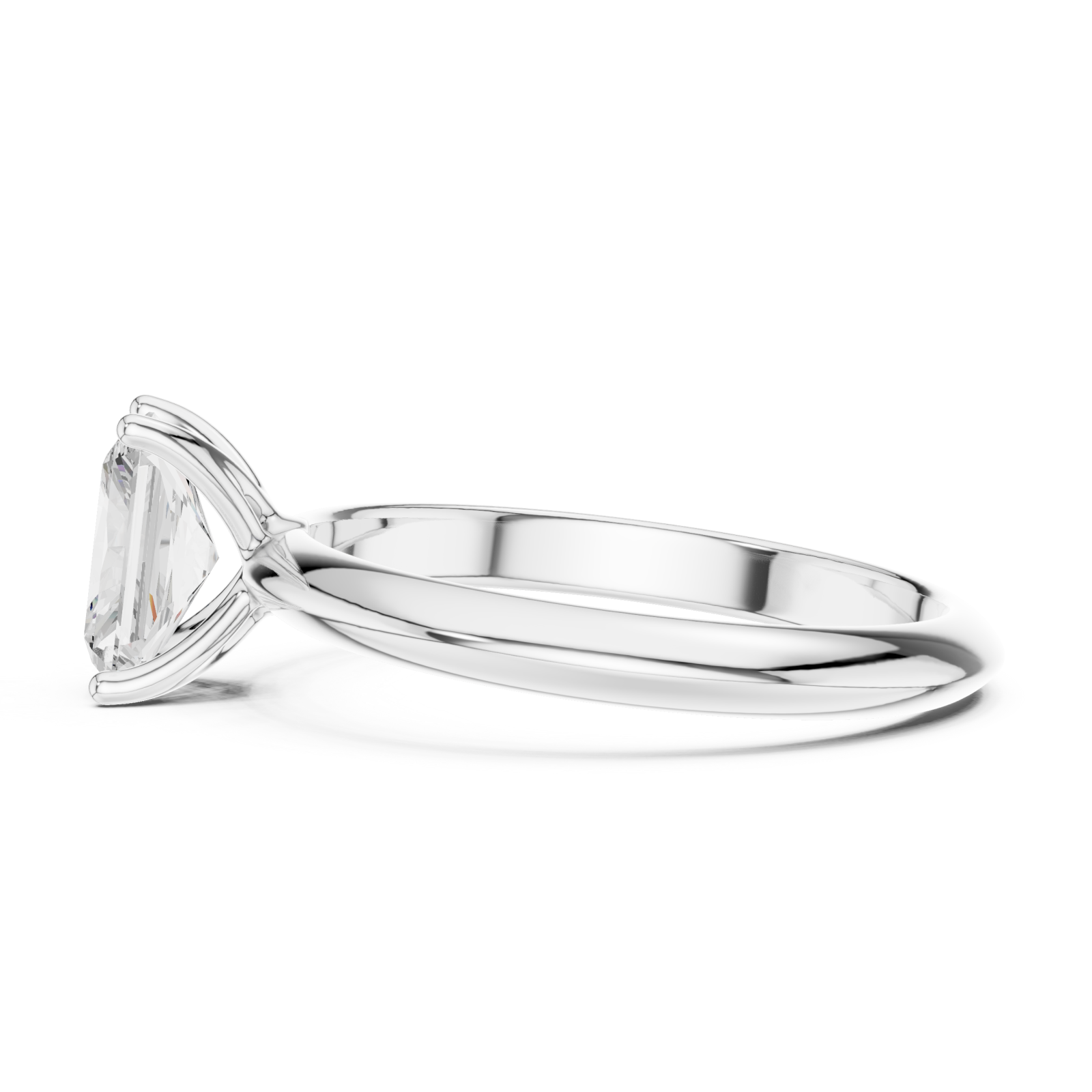  White Gold Refined Promise Solitaire Engagement Ring Side View