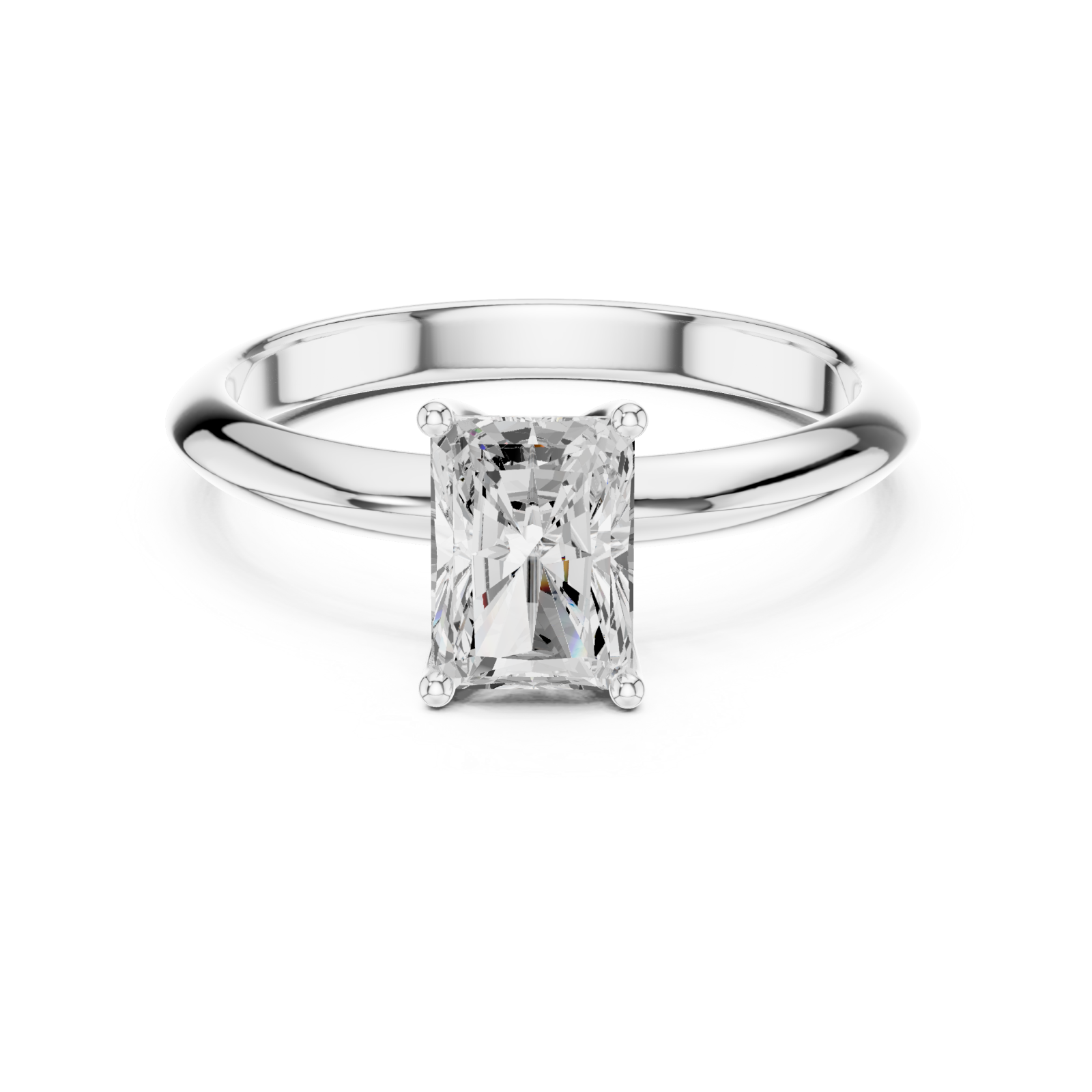  White Gold Refined Promise Solitaire Engagement Ring Front View