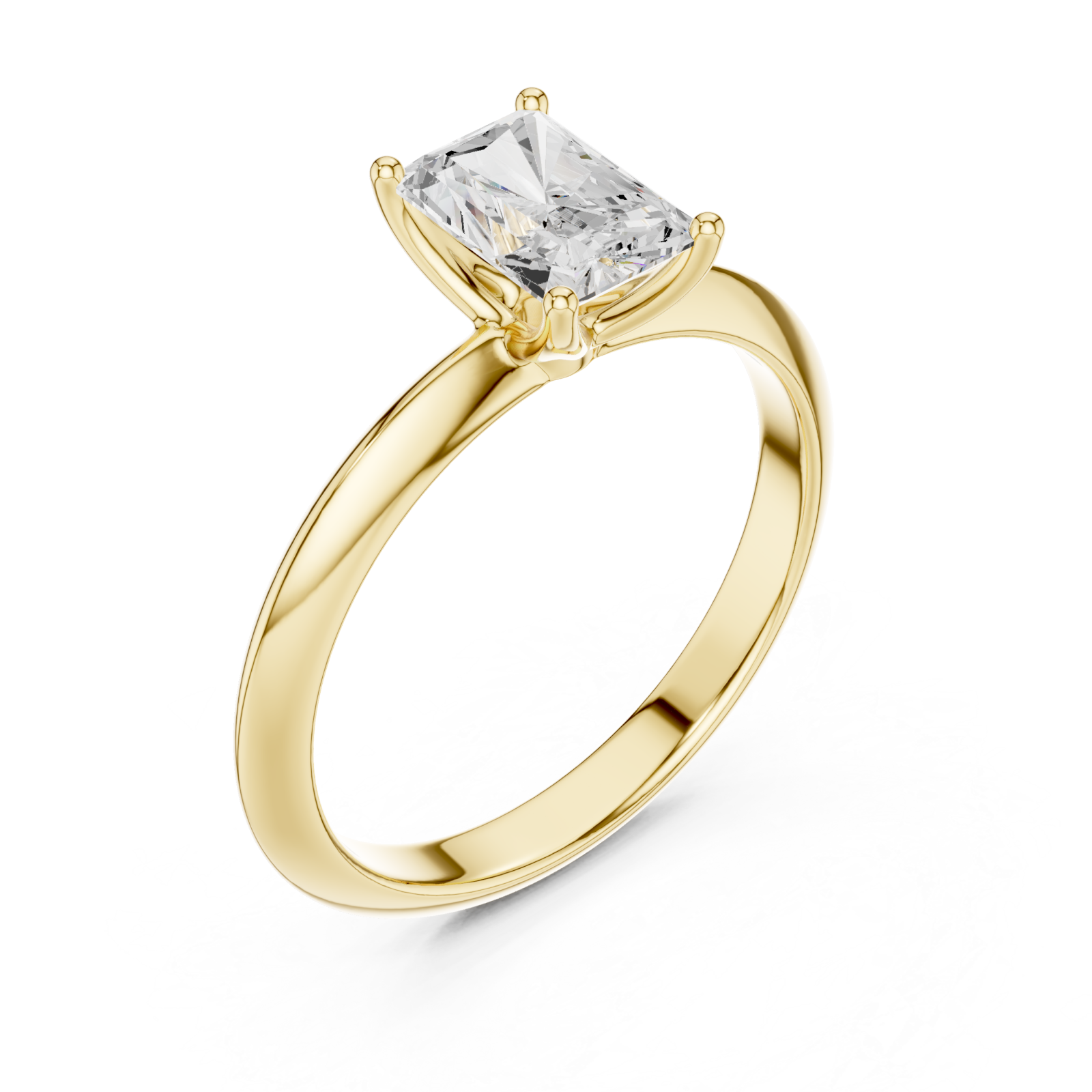 Gold Refined Promise Solitaire Engagement Ring Right View
