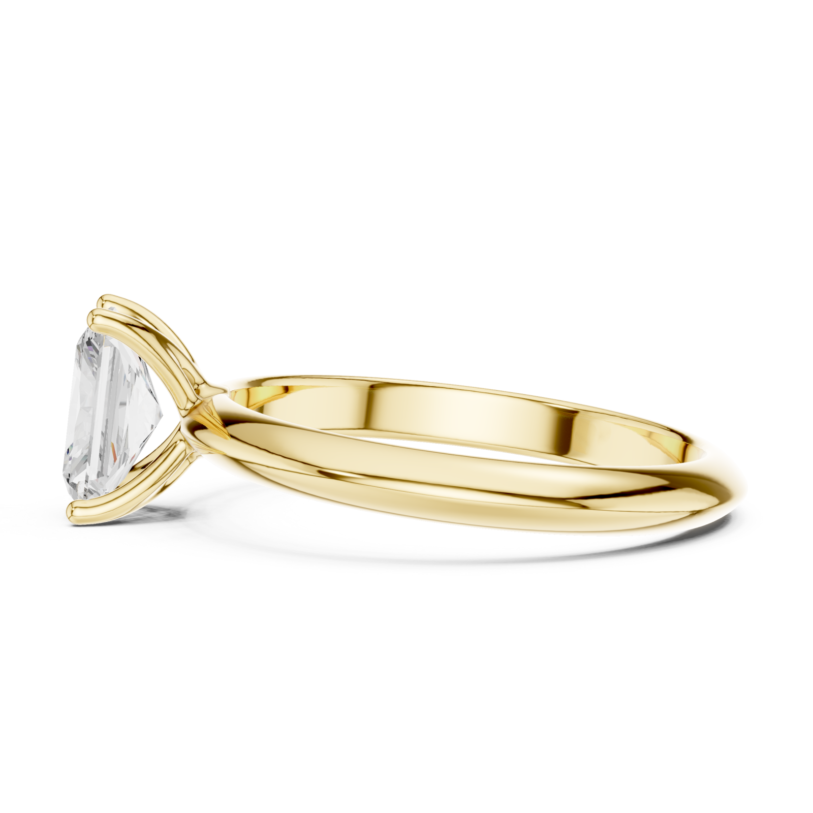  Gold Refined Promise Solitaire Engagement Ring Side View