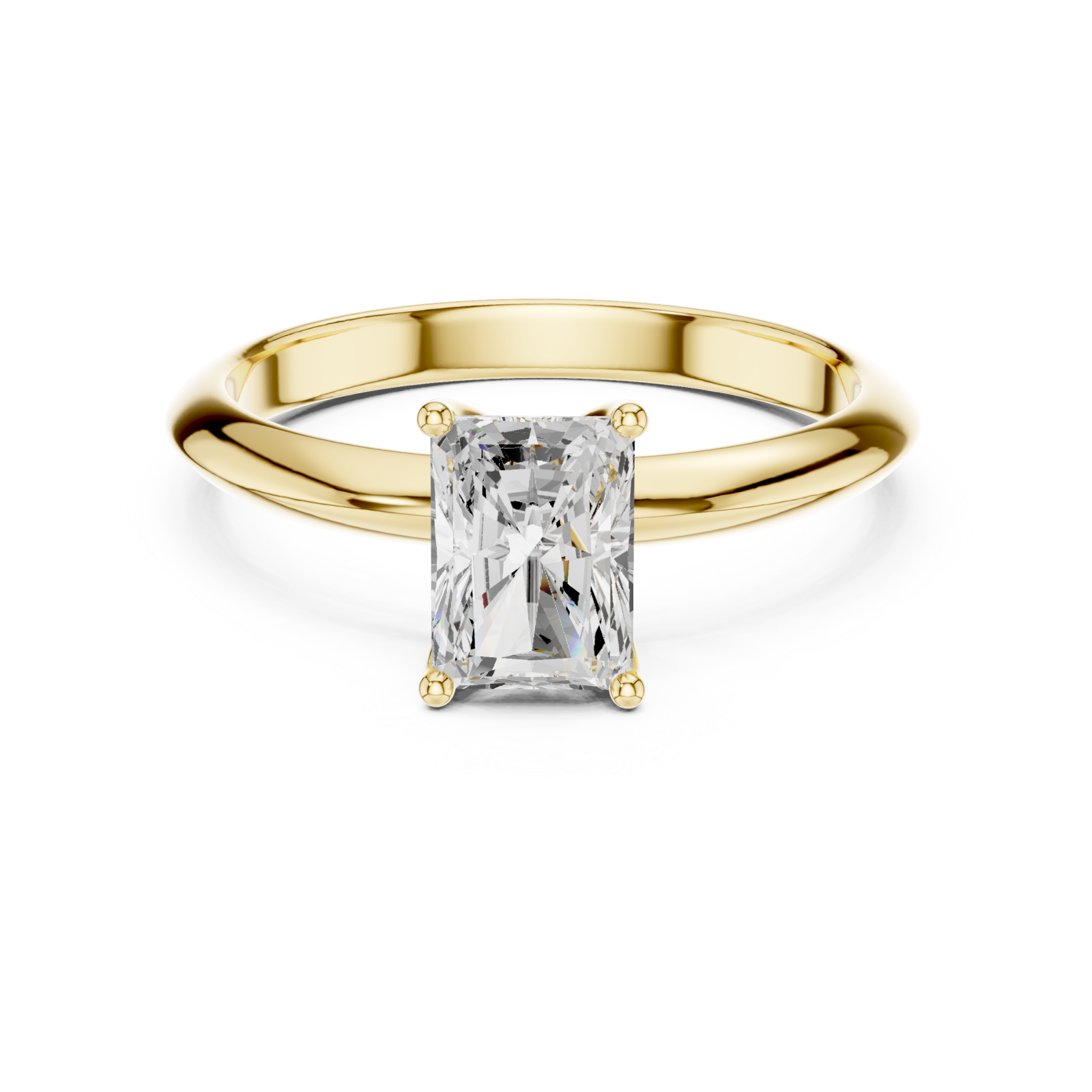  Gold Refined Promise Solitaire Engagement Ring Front View
