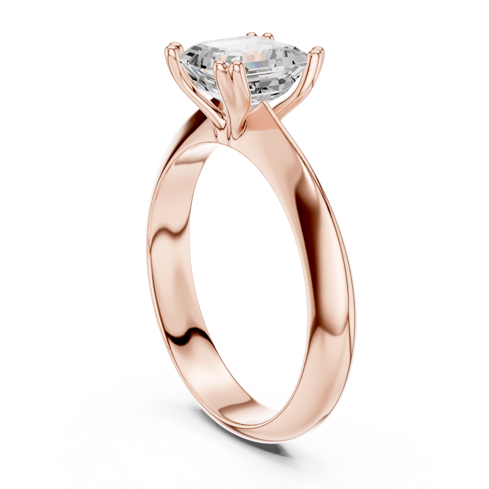  Rose Gold Graceful Solitaire Elegance Ring Left View