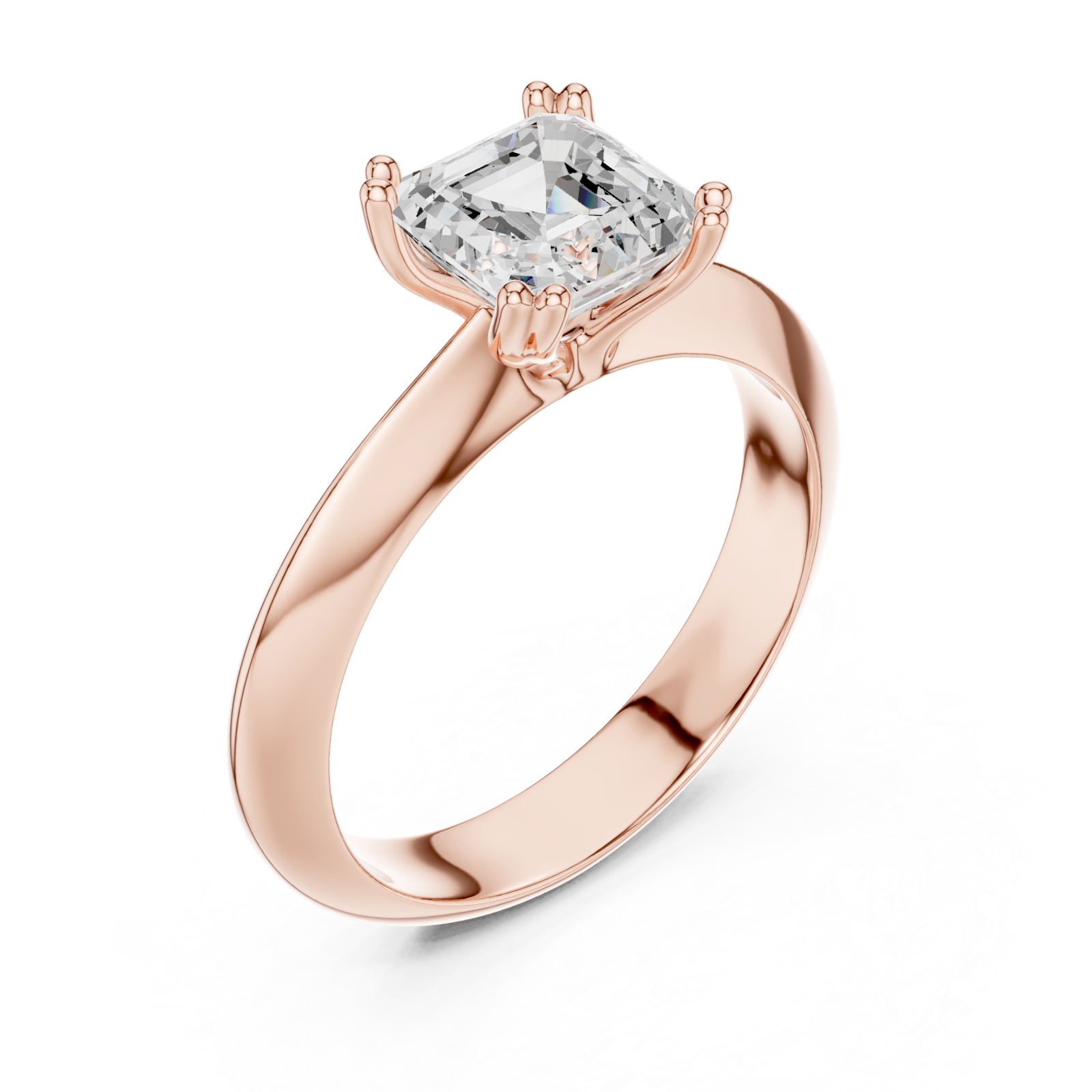  Rose Gold Graceful Solitaire Elegance Ring Right View