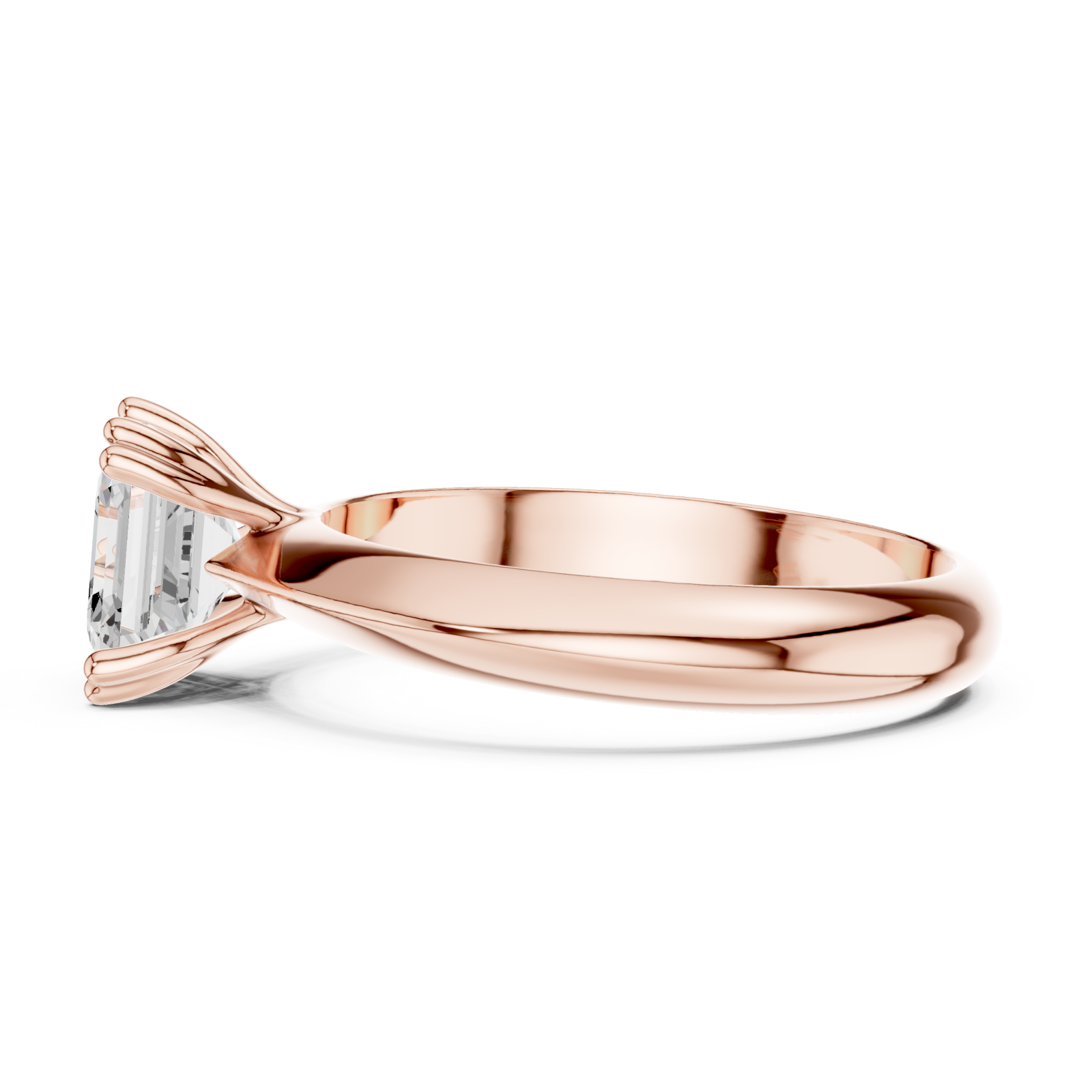  Rose Gold Graceful Solitaire Elegance Ring Side View