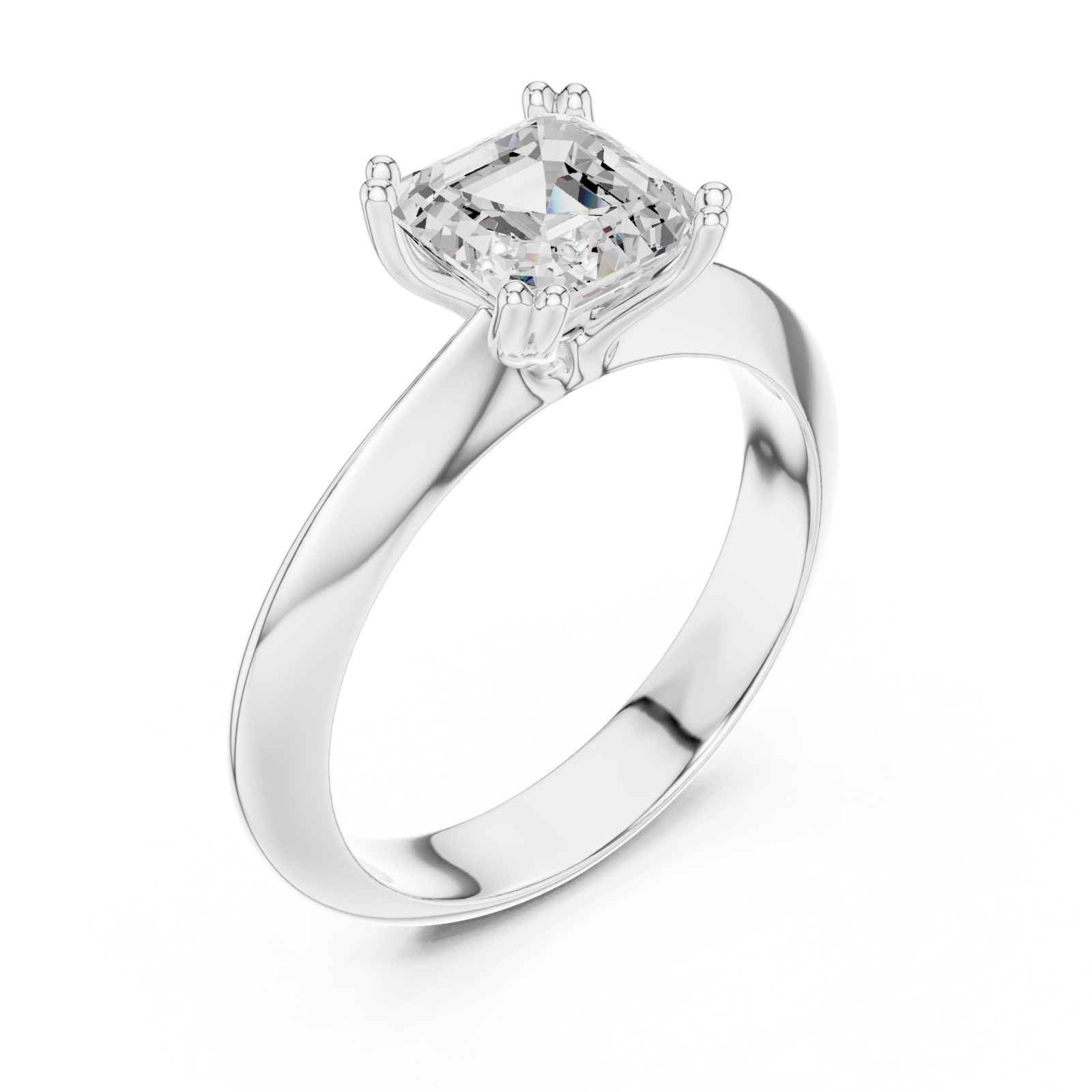  White Gold Graceful Solitaire Elegance Ring Right View