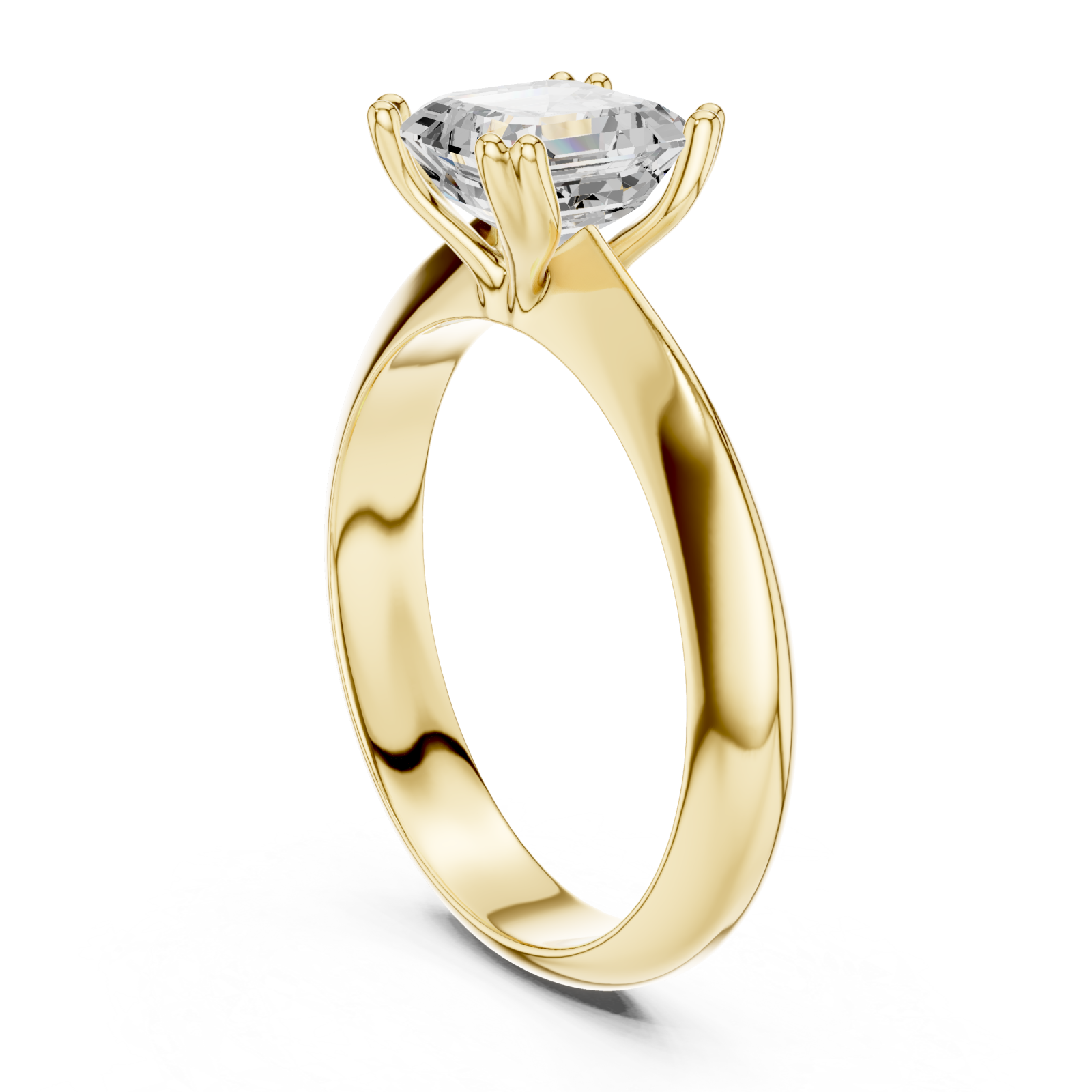  Gold Graceful Solitaire Elegance Ring Left View
