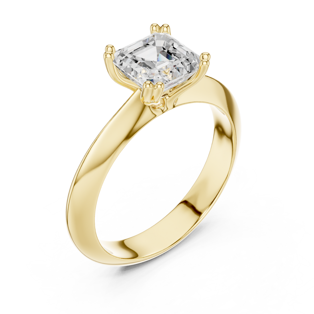 Gold Graceful Solitaire Elegance Ring Right View