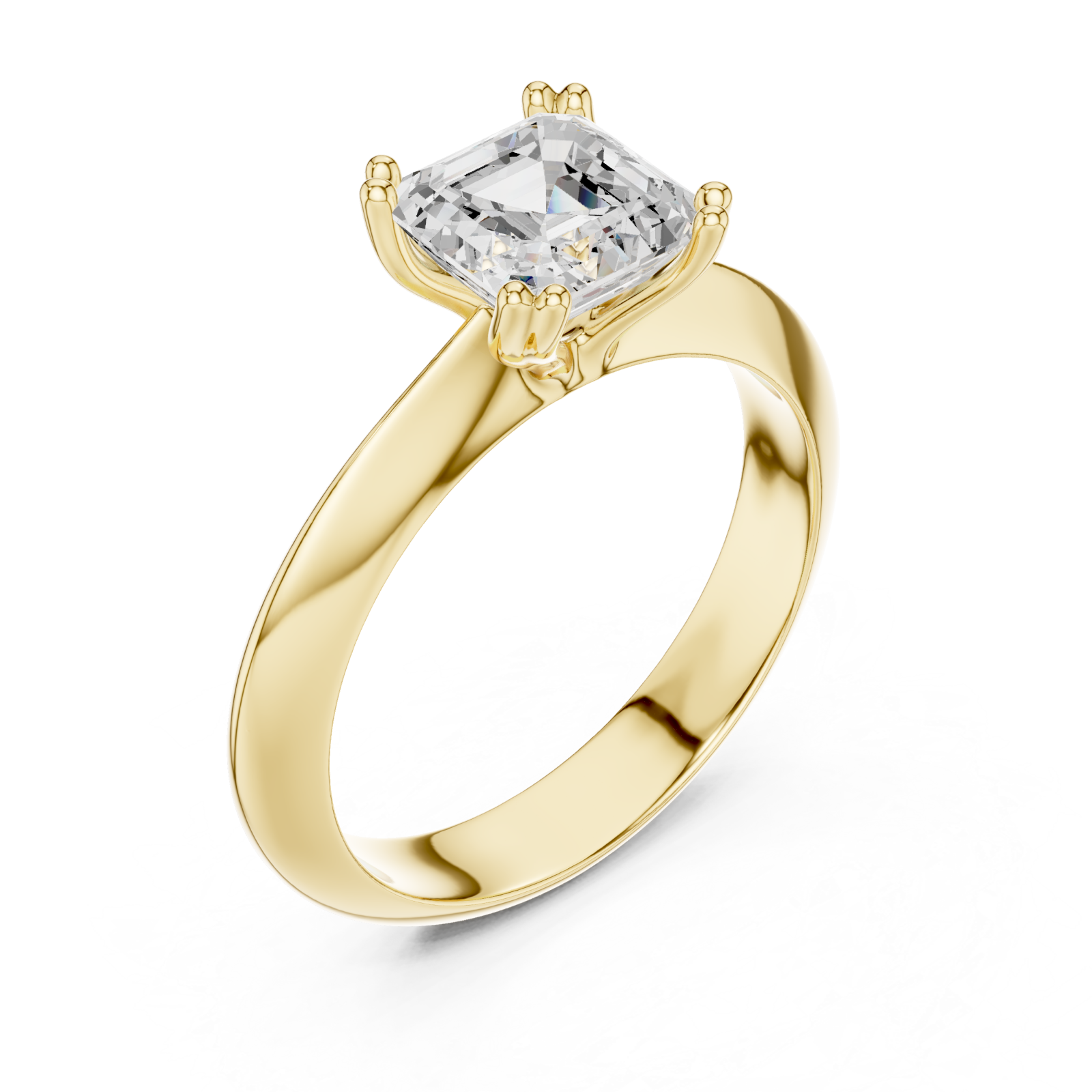 Gold Graceful Solitaire Elegance Ring Right View
