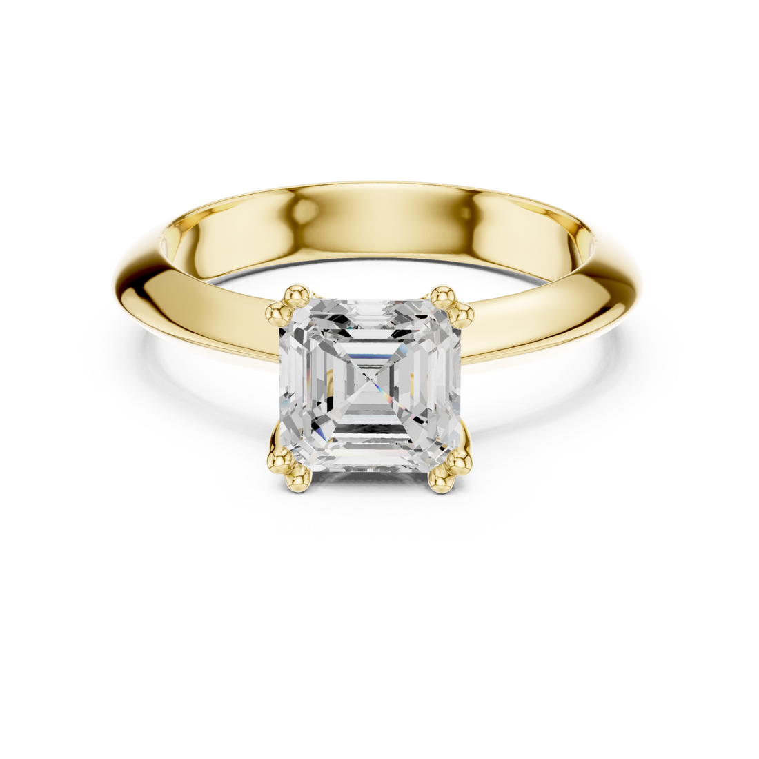 Gold Graceful Solitaire Elegance Ring Right View