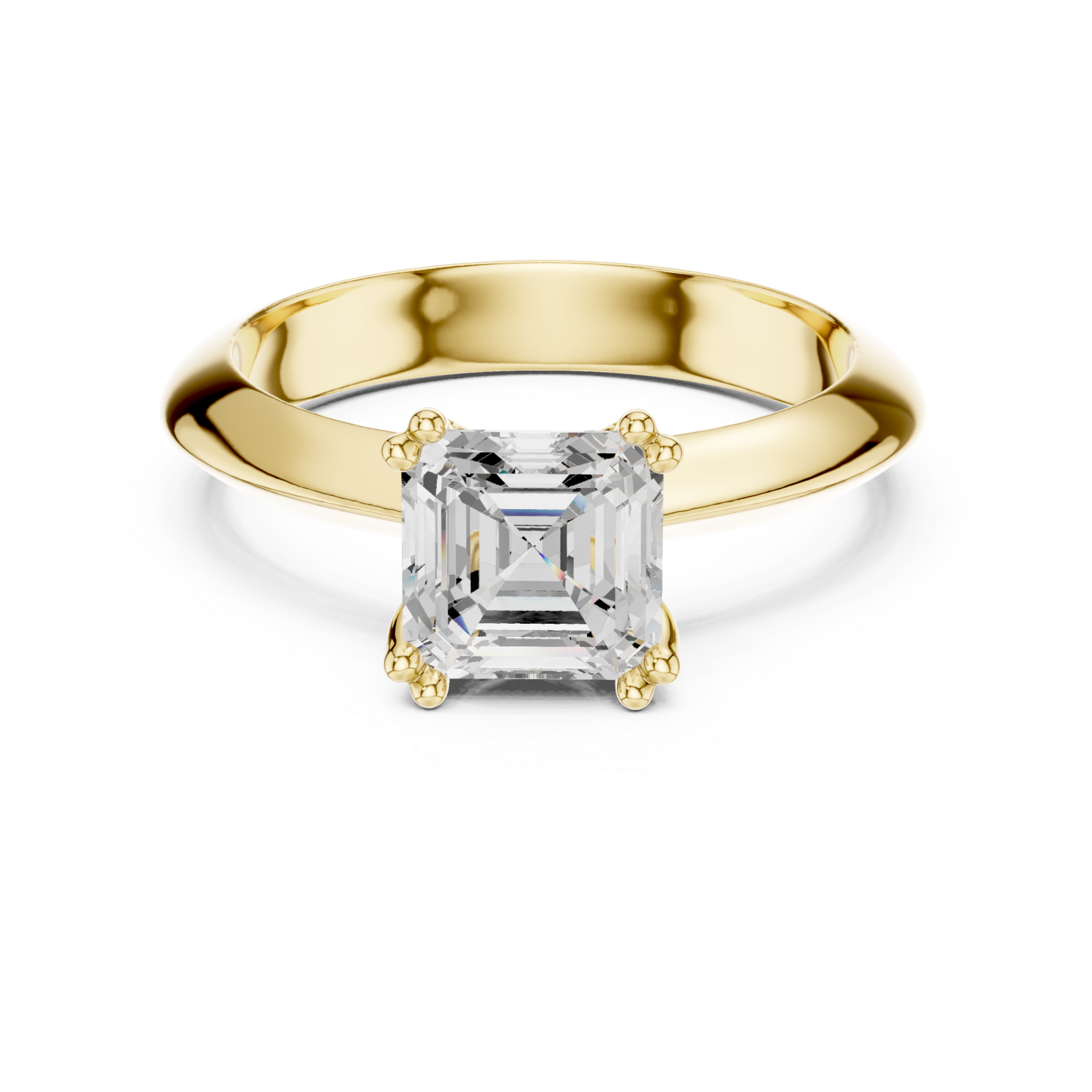  Gold Graceful Solitaire Elegance Ring Front View