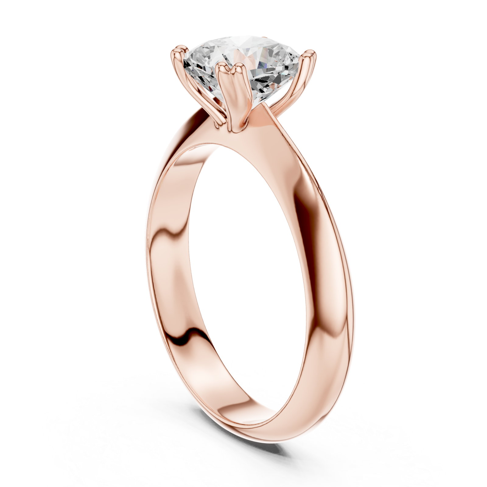  Rose Gold Timeless Classic Solitaire Ring Left View