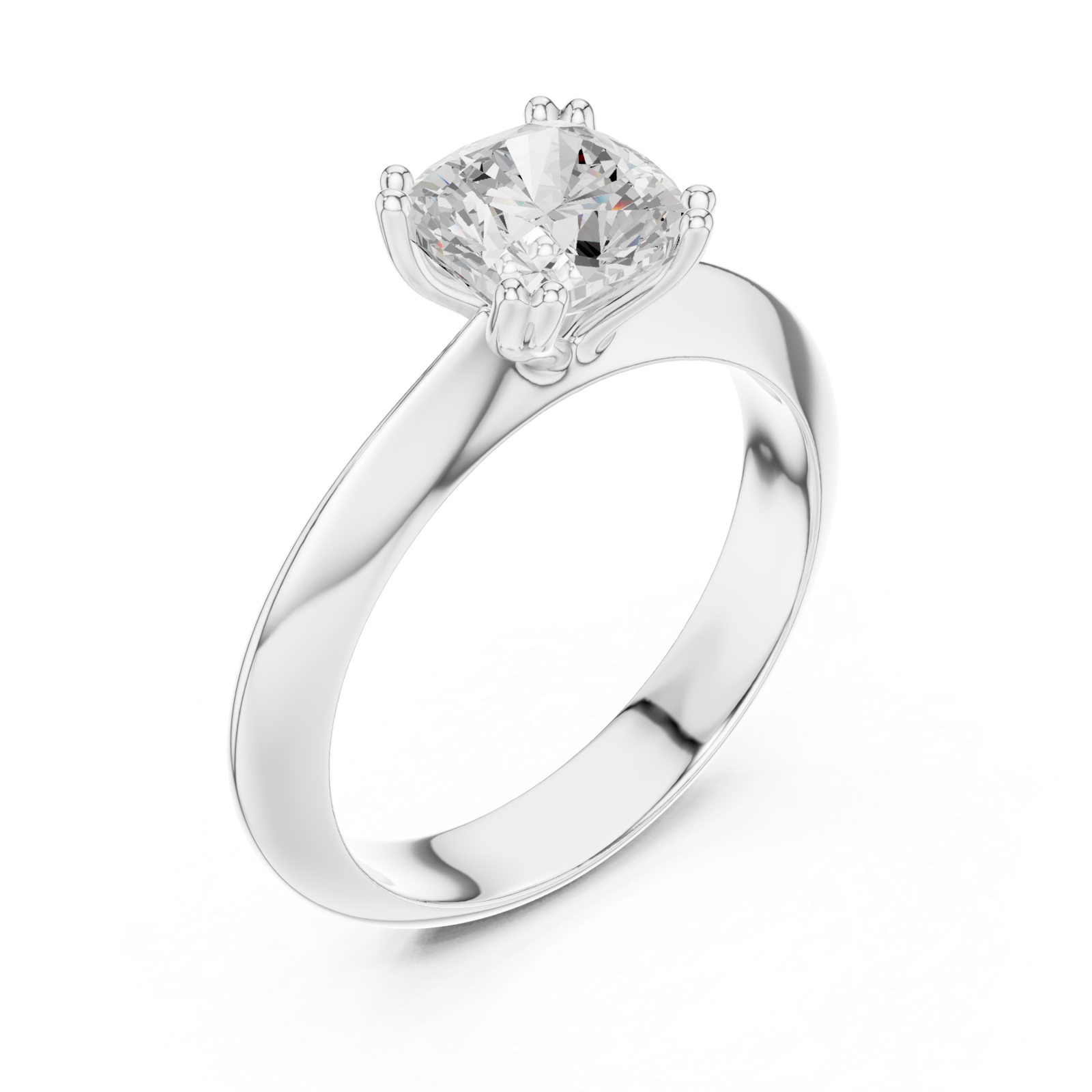  White Gold Timeless Classic Solitaire Ring Right View