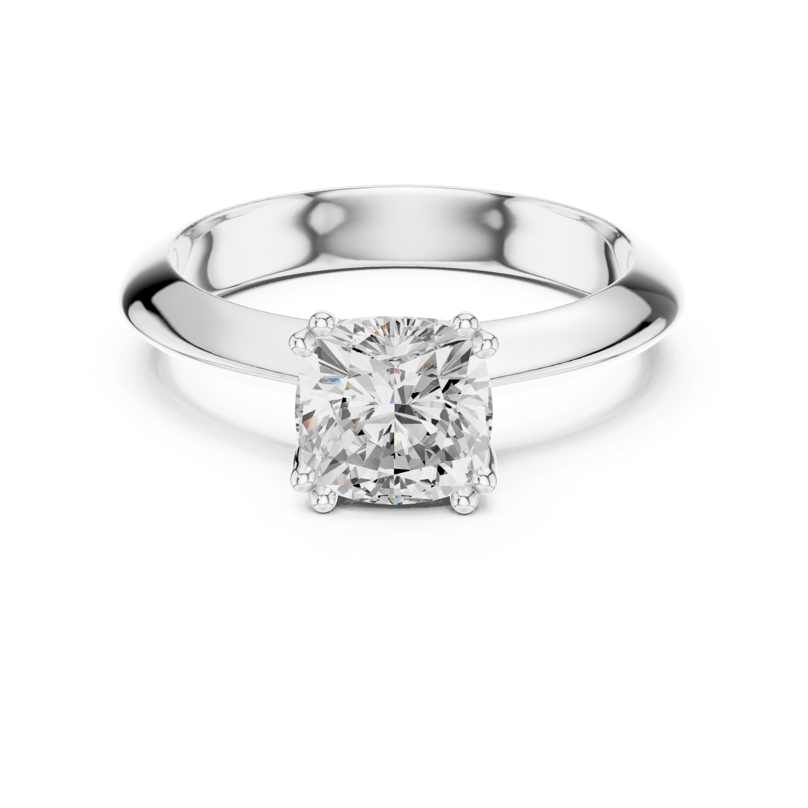 White Gold Timeless Classic Solitaire Ring Front View
