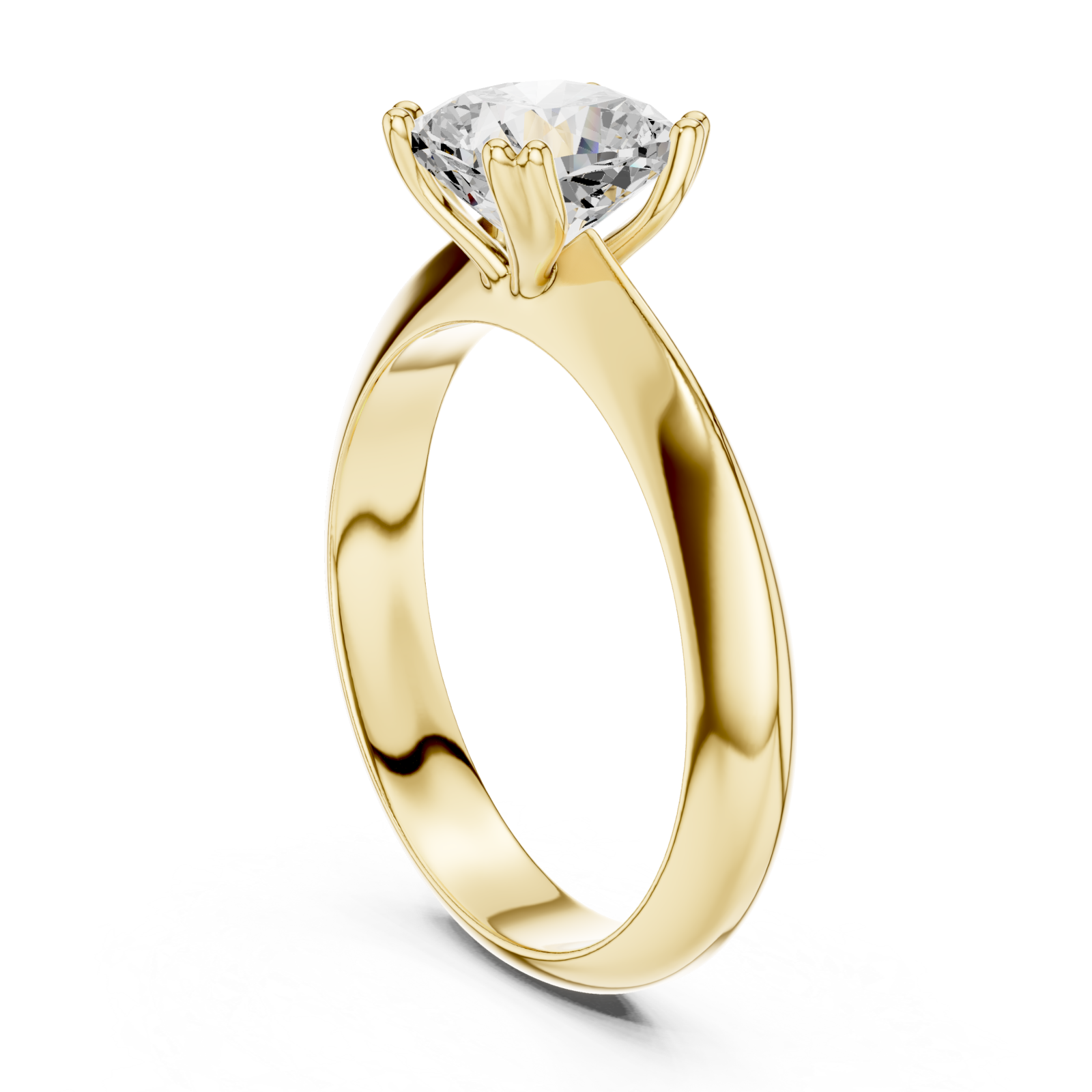  Gold Timeless Classic Solitaire Ring Left View