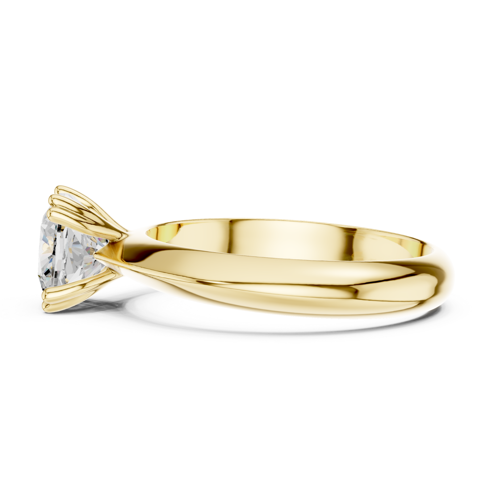  Gold Timeless Classic Solitaire Ring Side View