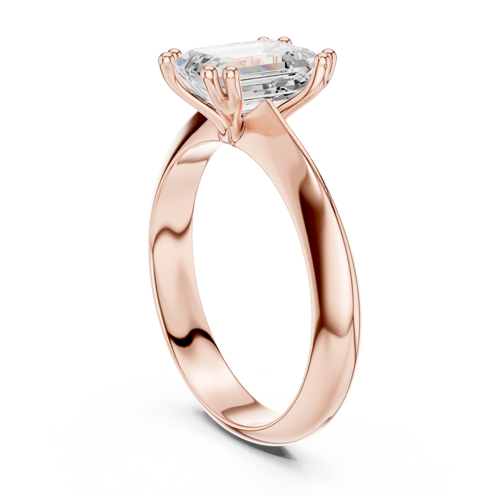  Rose Gold Radiant Luxe Solitaire Ring Left View