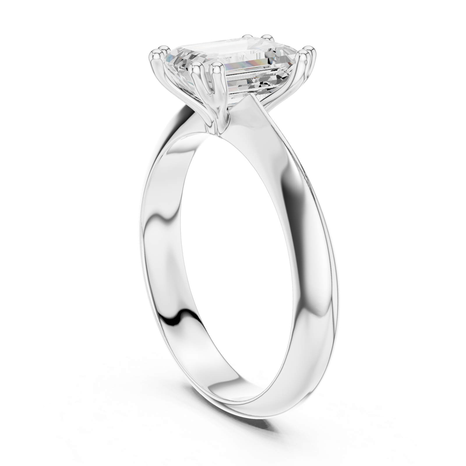  White Gold Radiant Luxe Solitaire Ring Left View