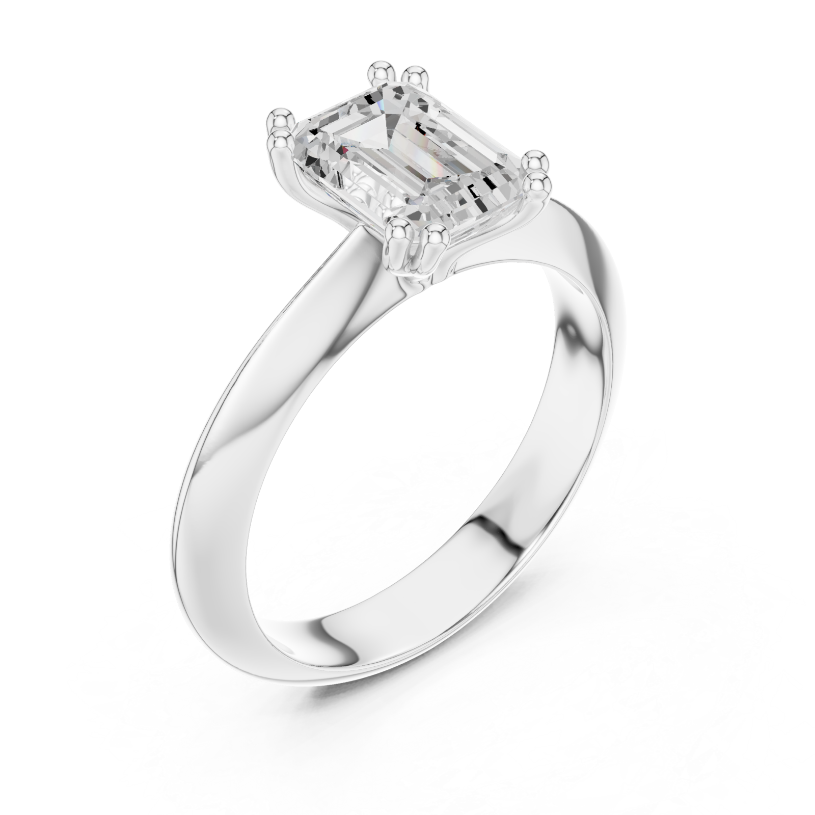  White Gold Radiant Luxe Solitaire Ring Right View