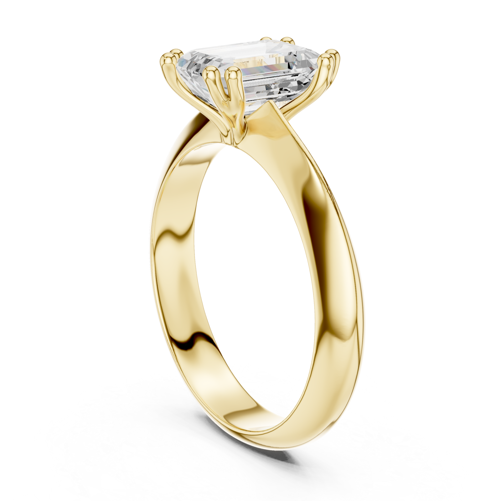 Gold Radiant Luxe Solitaire Ring Left View