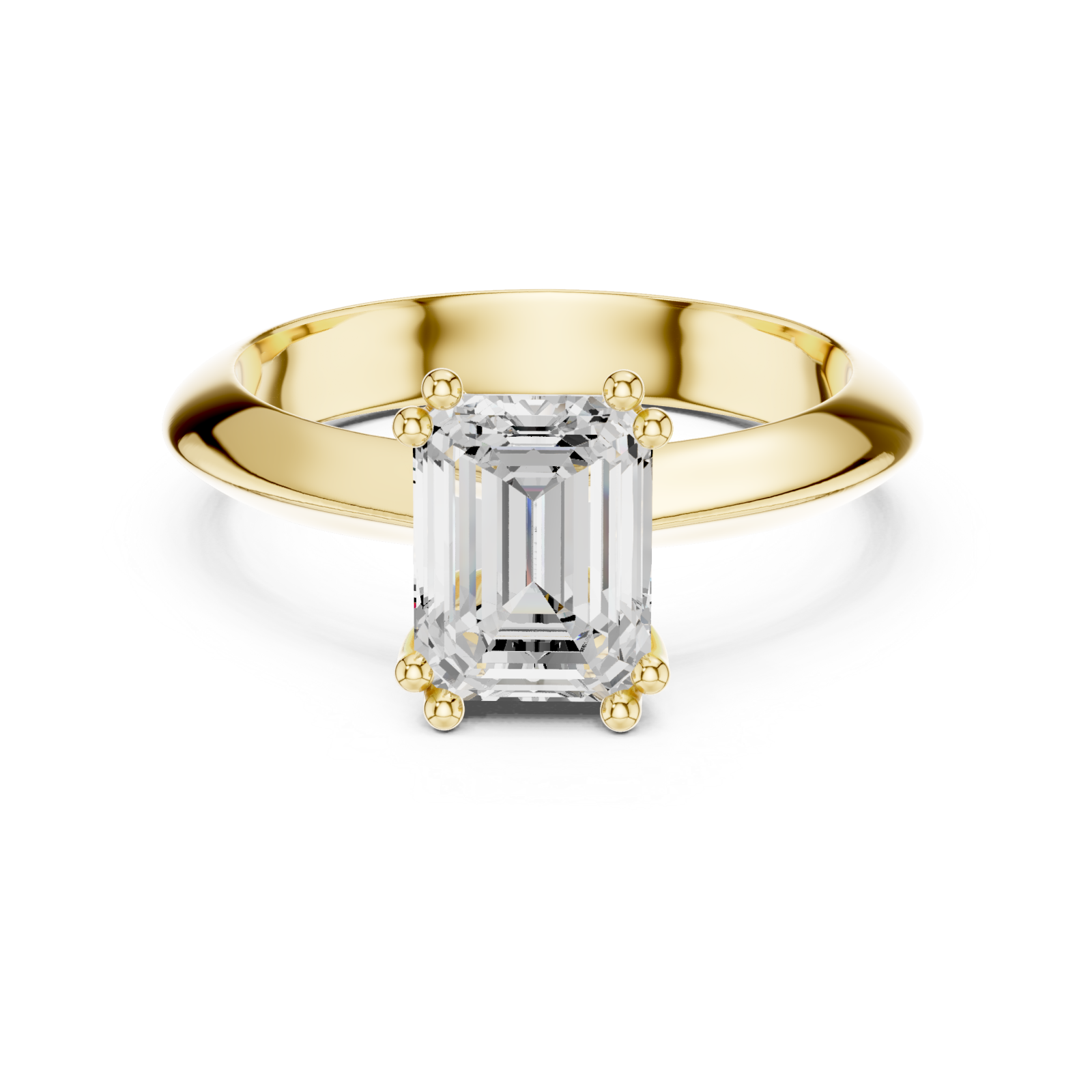  Gold Radiant Luxe Solitaire Ring Front View