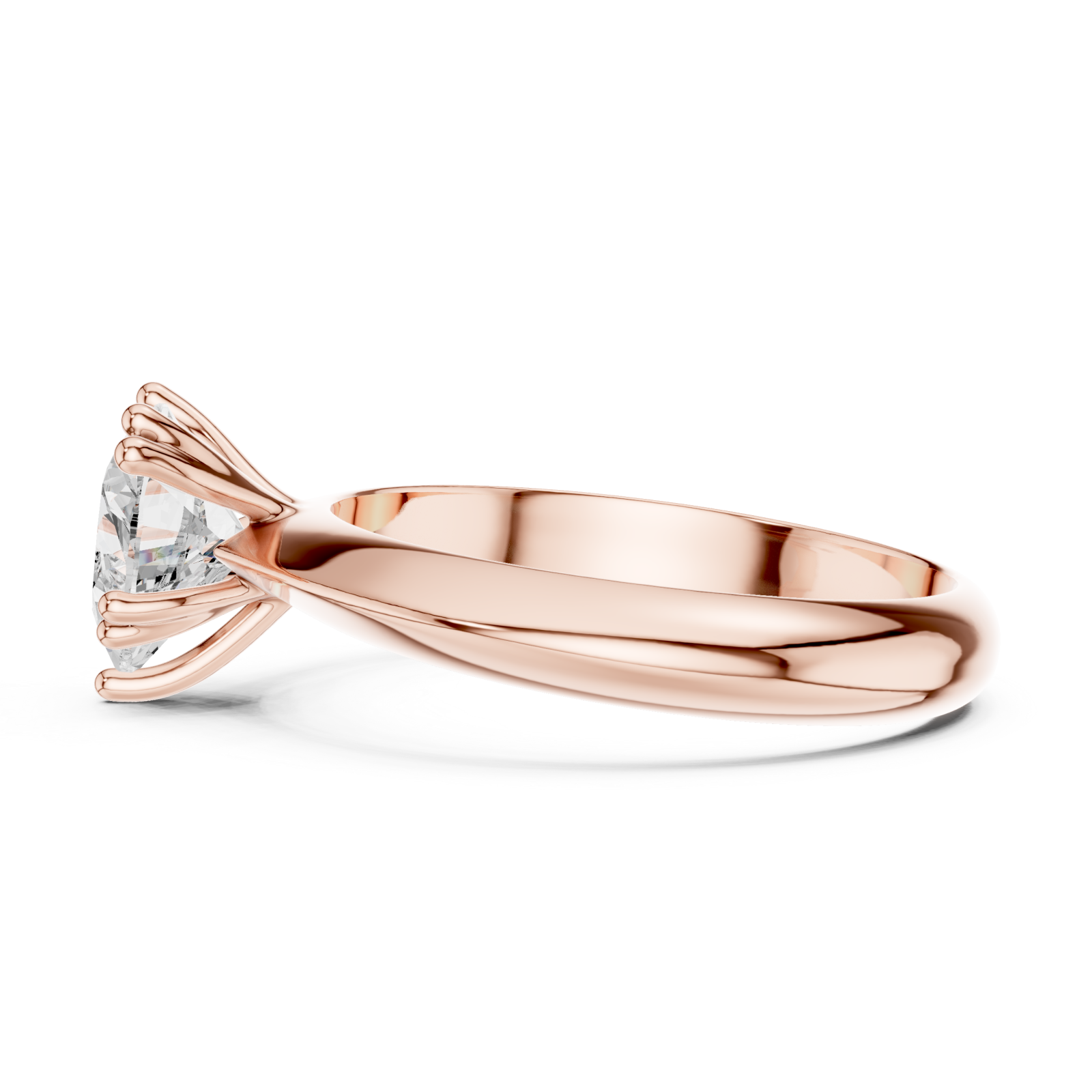  Rose Gold Heartsong Essence Solitaire Ring Side View