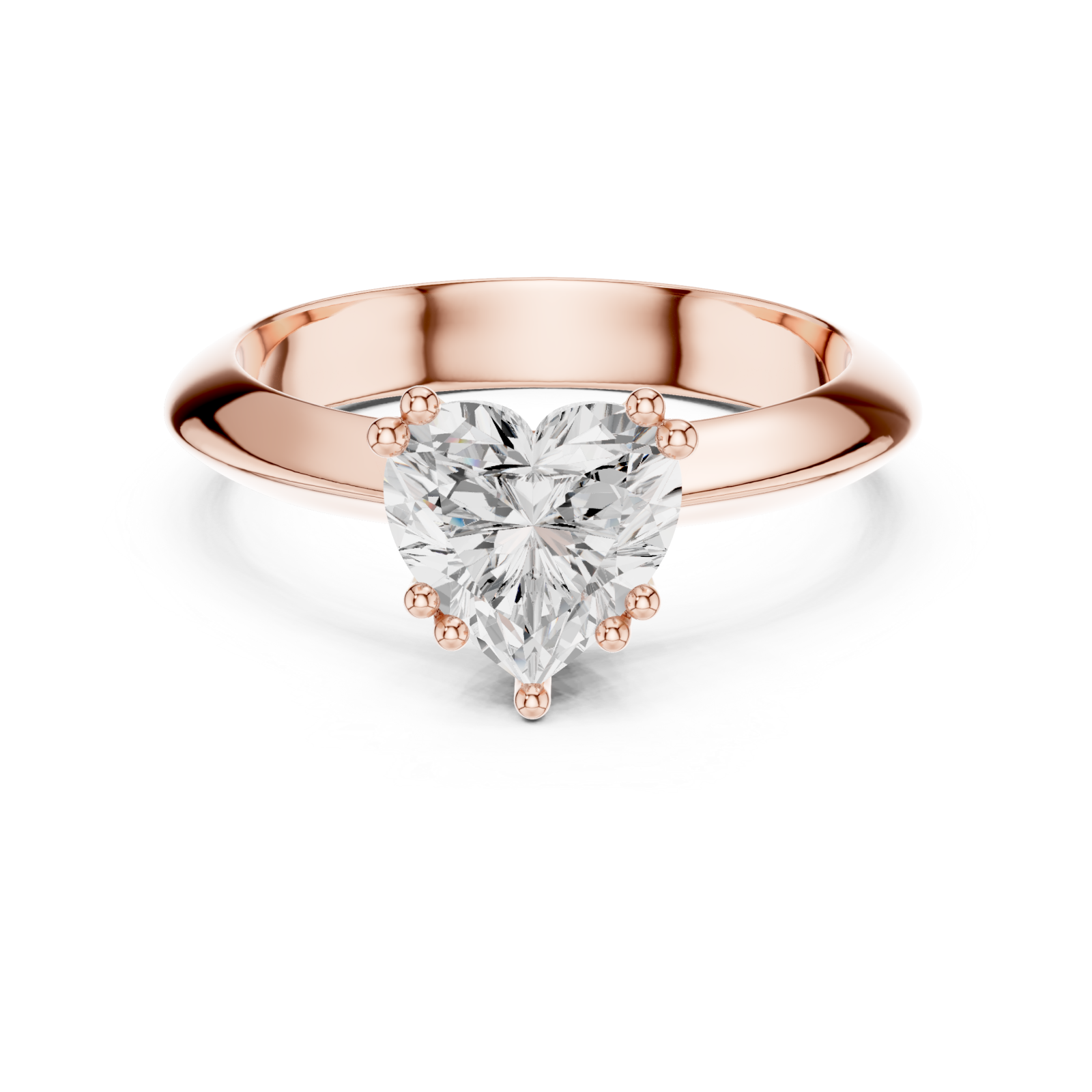  Rose Gold Heartsong Essence Solitaire Ring Front View