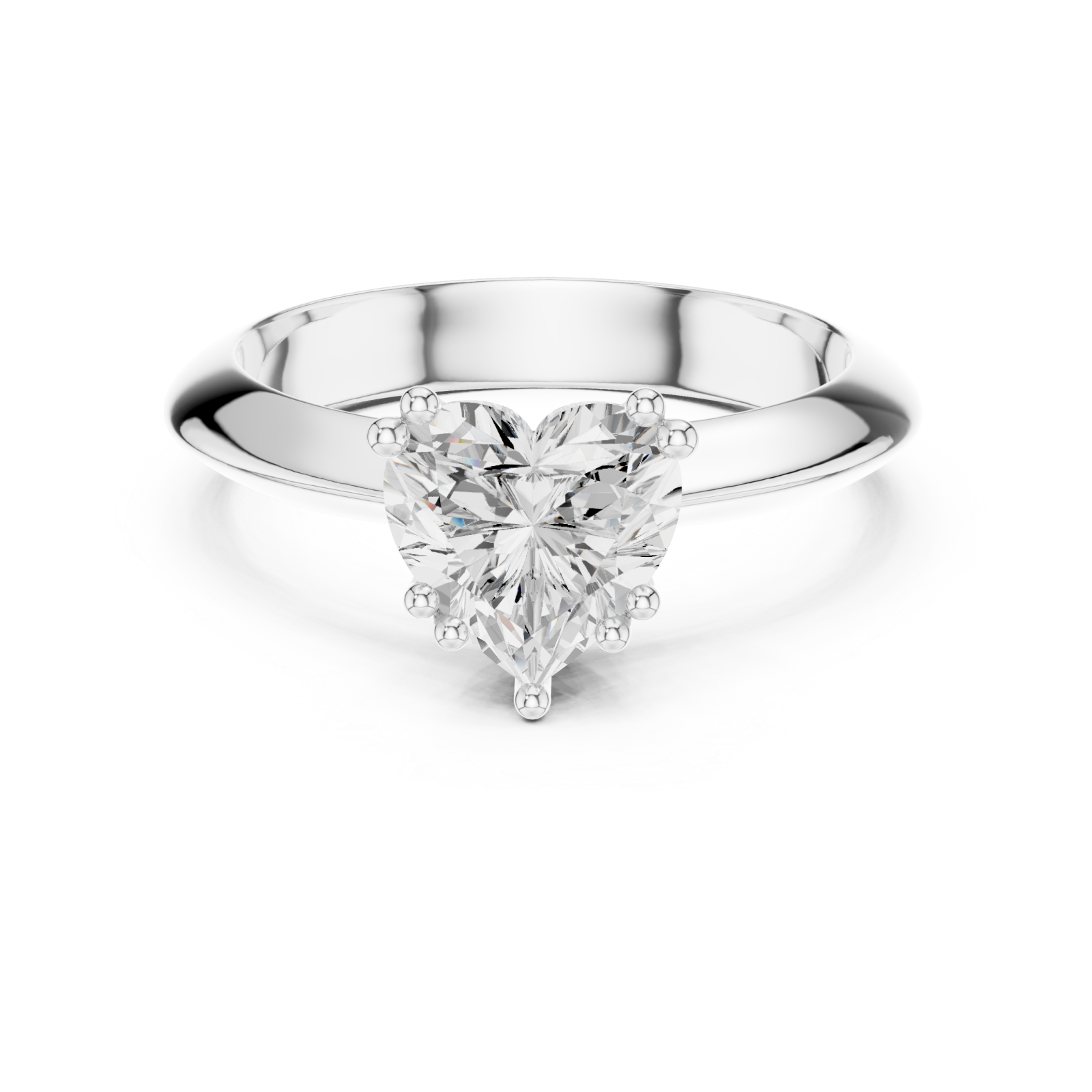  White Gold Heartsong Essence Solitaire Ring Front View