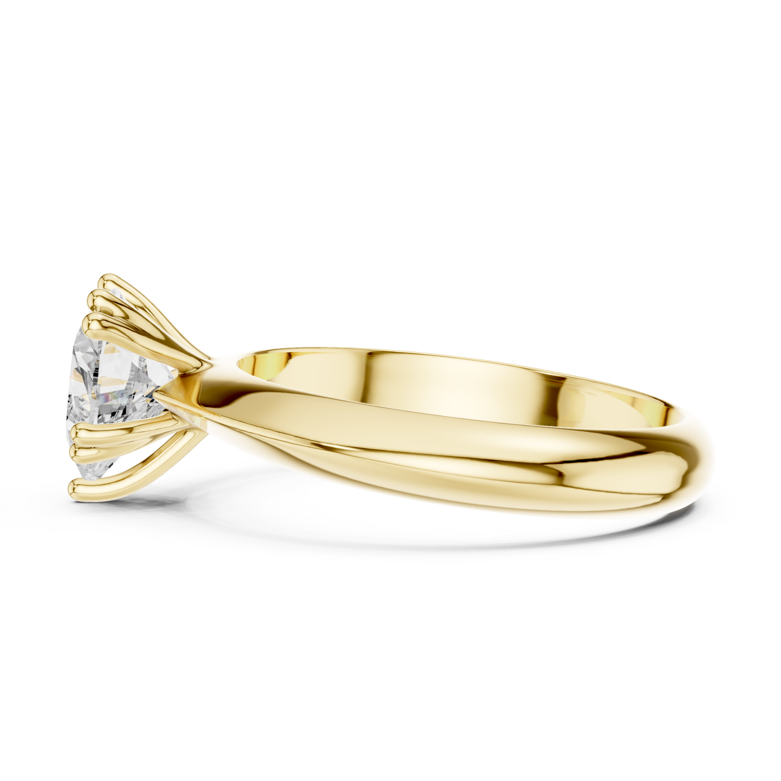  Gold Heartsong Essence Solitaire Ring Side View