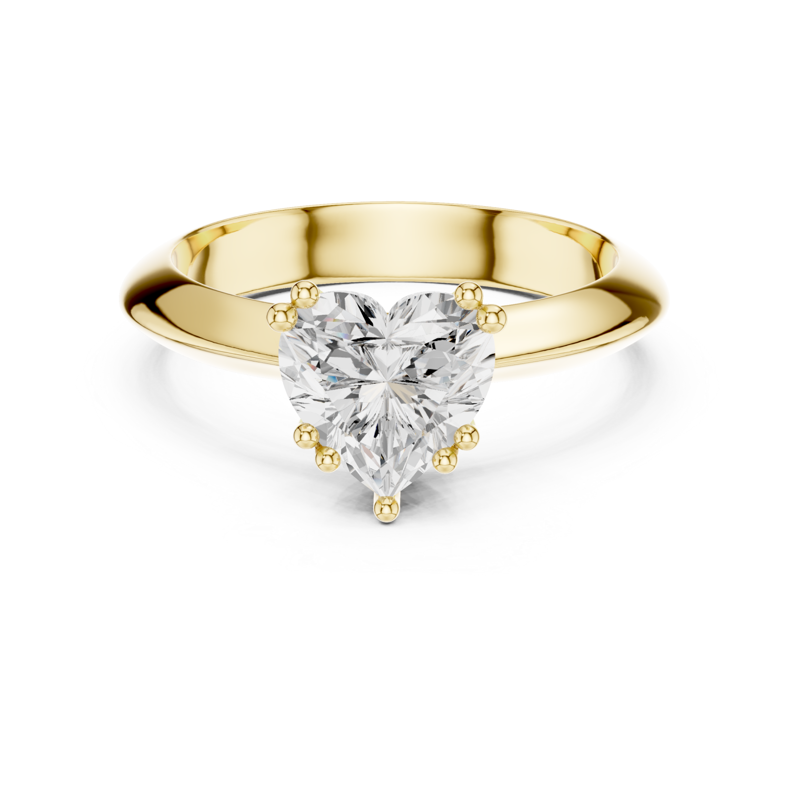  Gold Heartsong Essence Solitaire Ring Front View