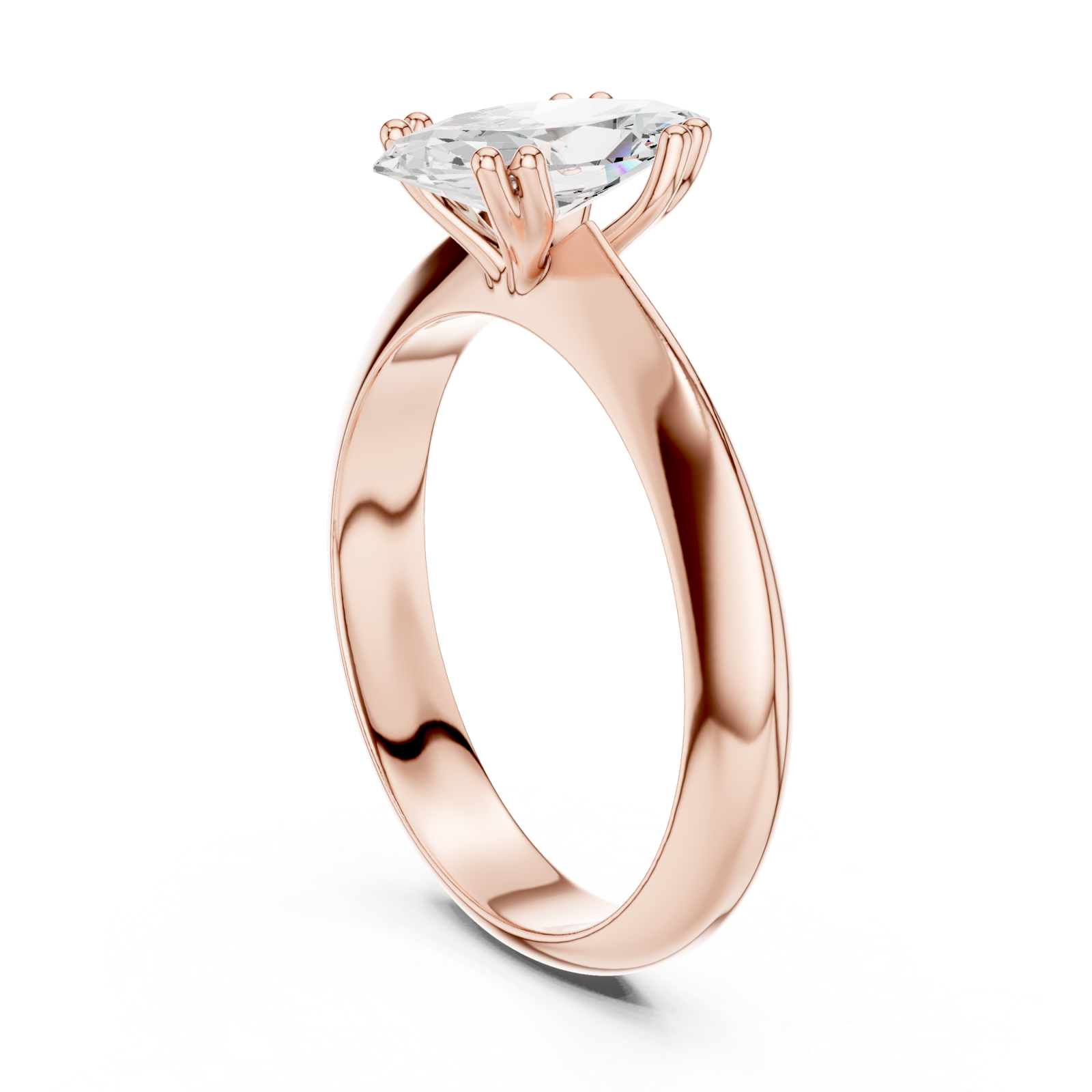  Rose Gold Celestia Gaze Solitaire Ring Left View