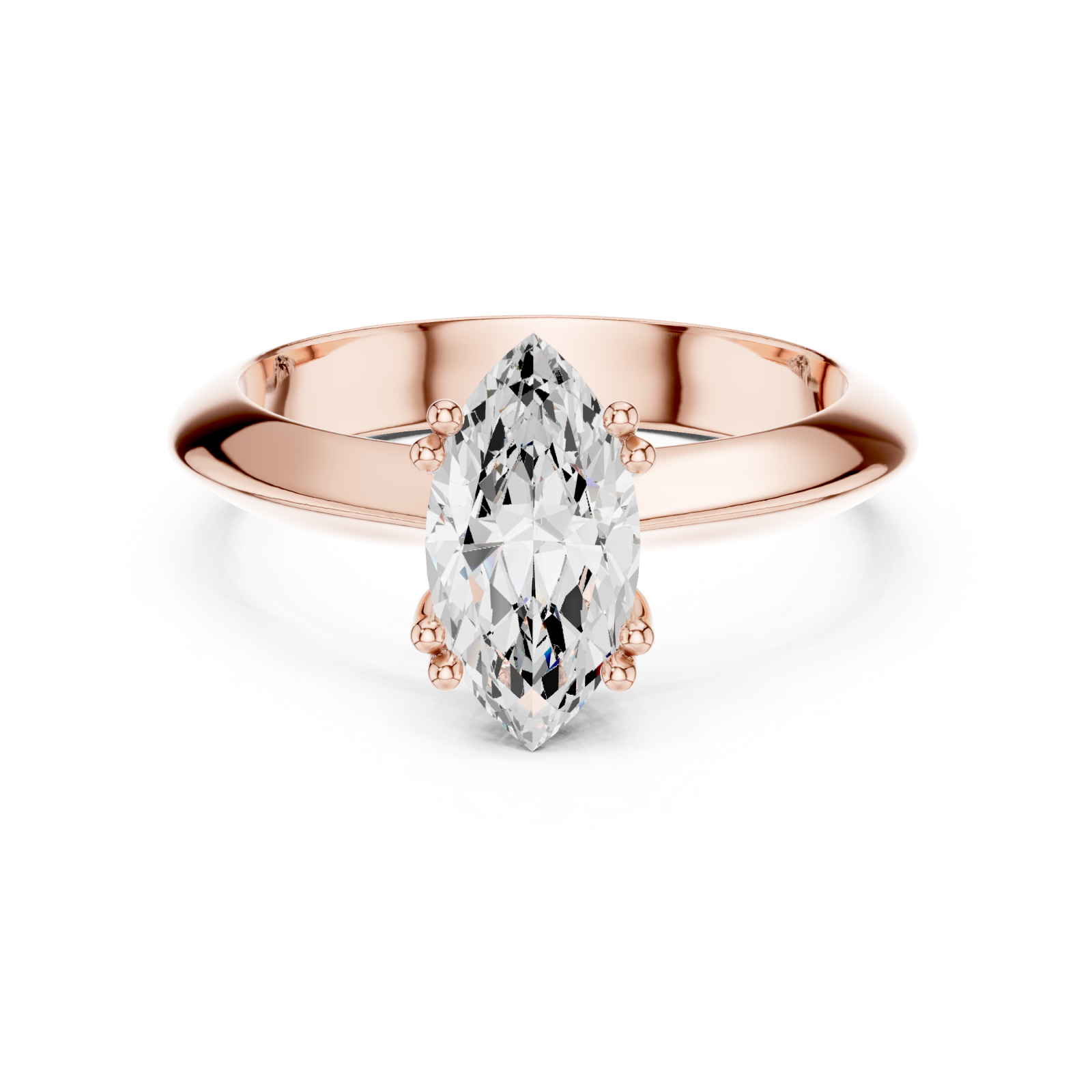  Rose Gold Celestia Gaze Solitaire Ring Front View